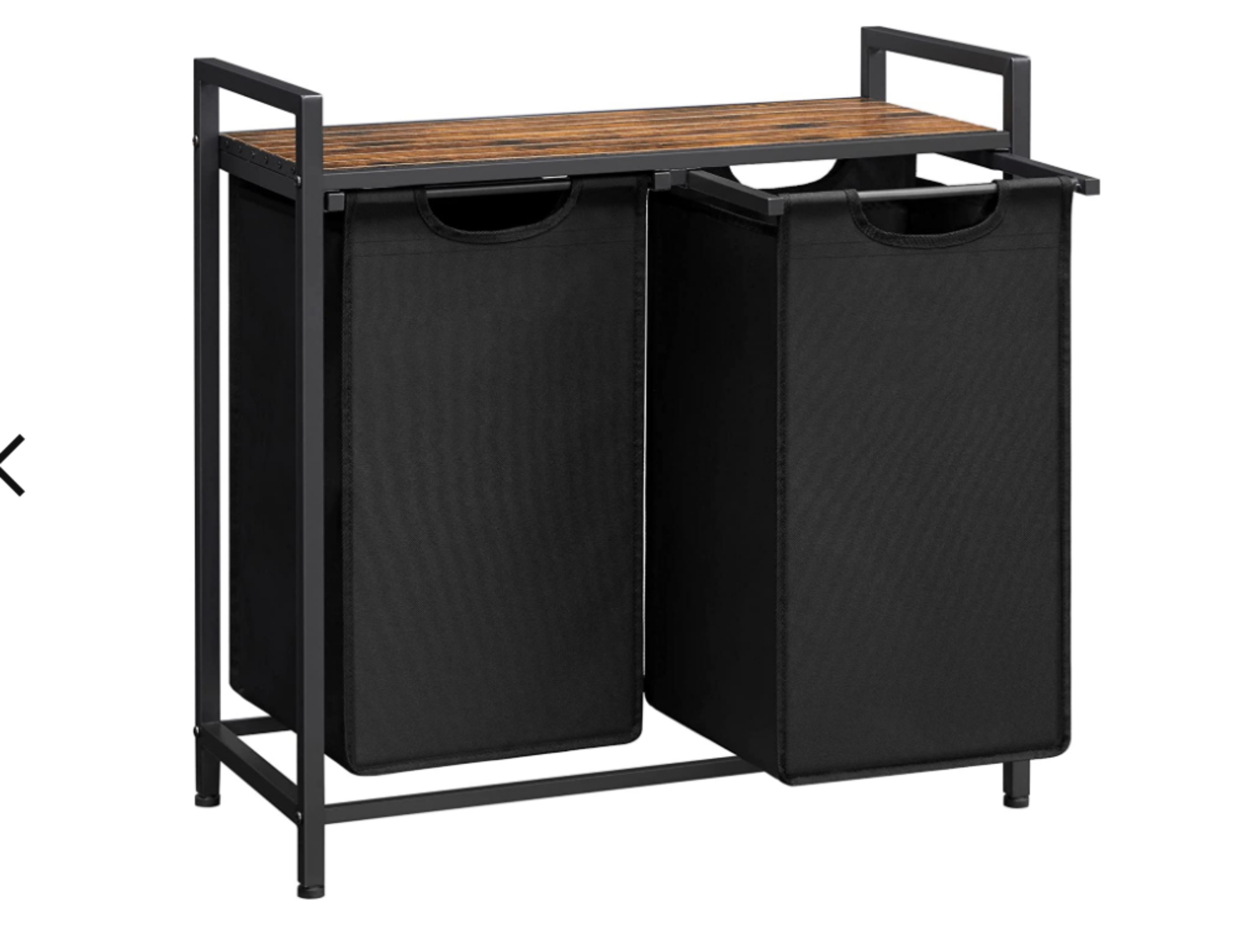 Kosz na pranie Allyze czarny dwie przegrody - zdjęcie 1