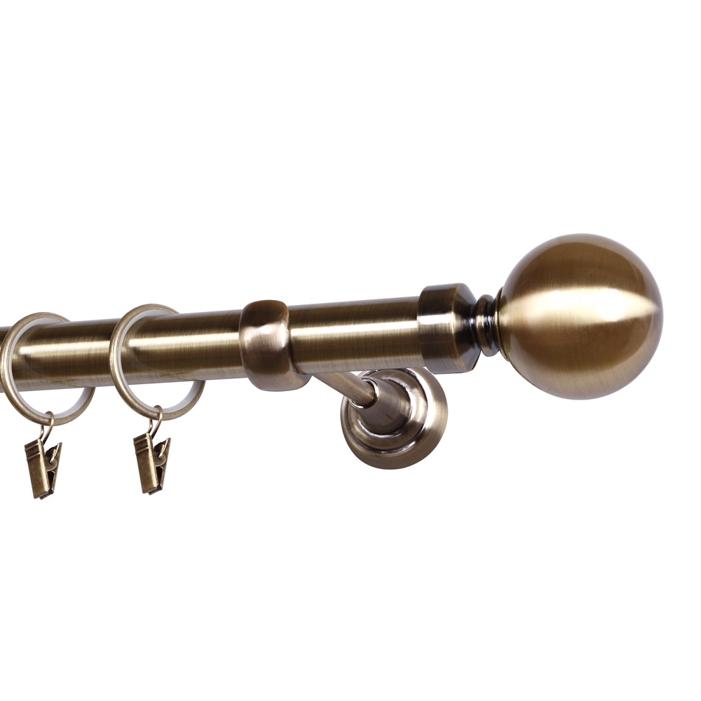 Karnisz pojedynczy Justaled kula mosiądz - zdjęcie 1