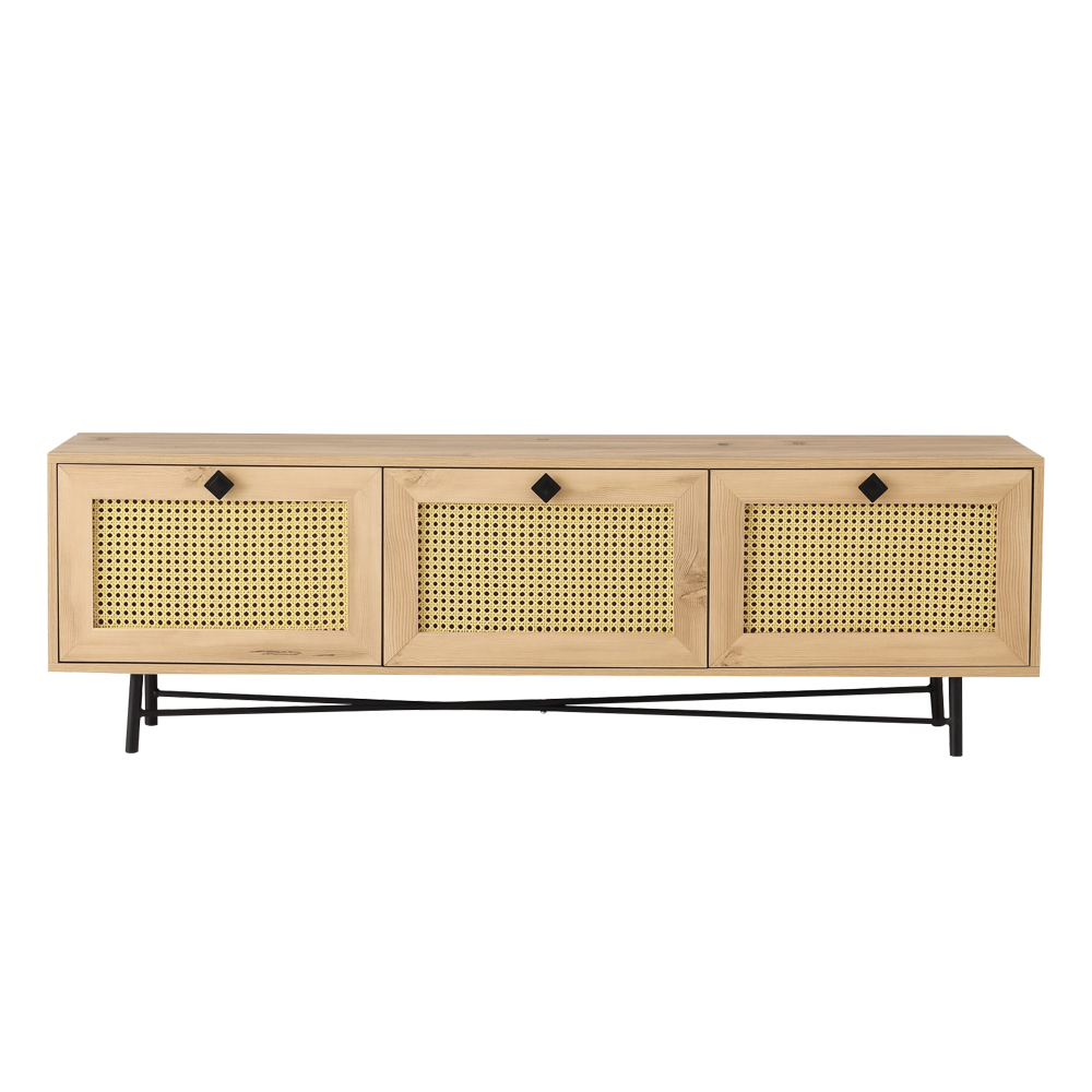 Szafka RTV Alceza z rattanowymi frontami 180 cm - zdjęcie 1