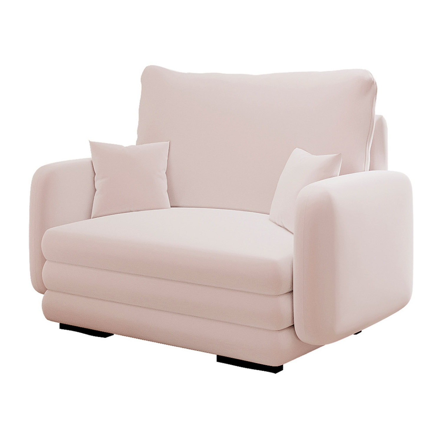 Fotel kubełkowy Lincino beżowy welur - zdjęcie 1