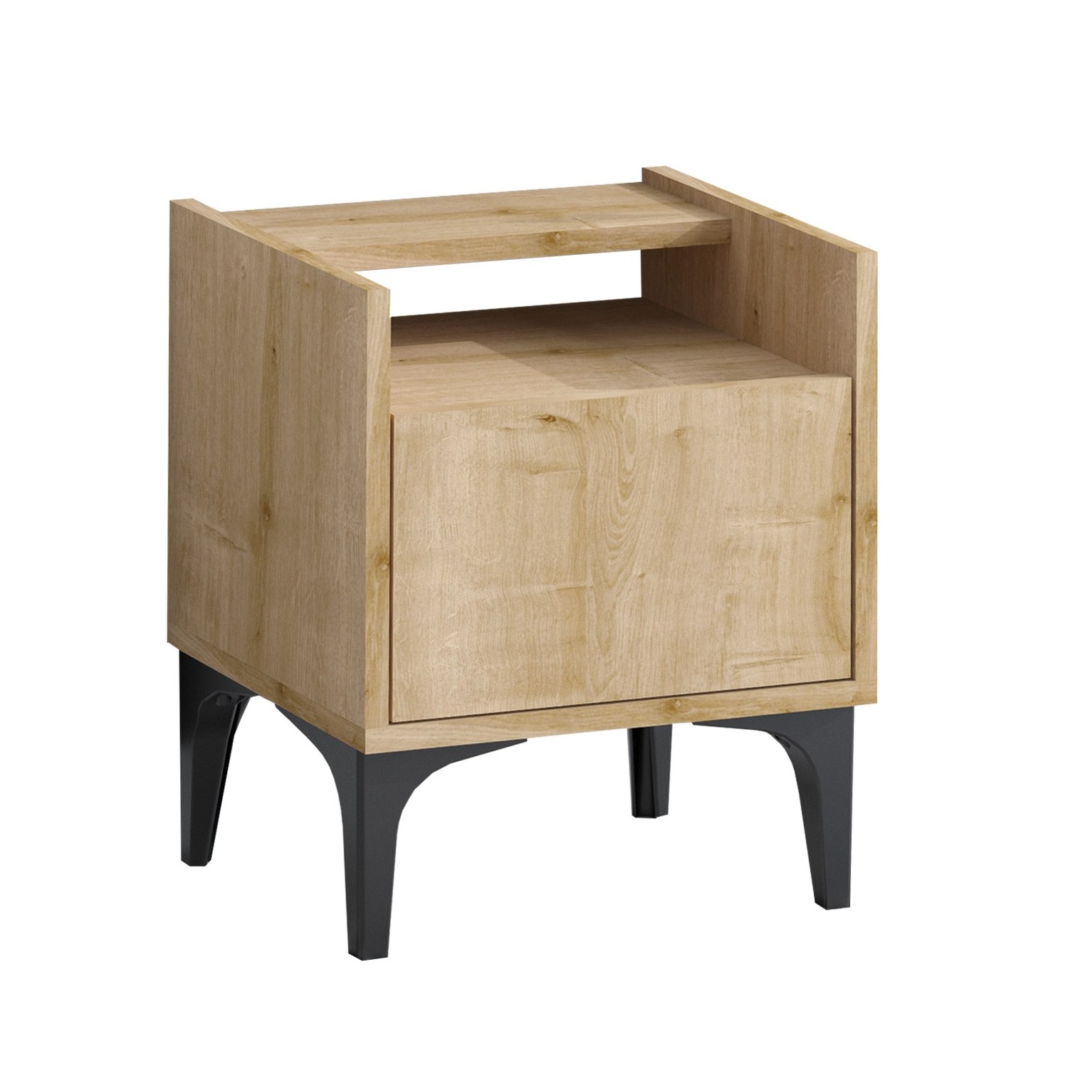 Szafka nocna Aposess z uchylną wnęką orzech - zdjęcie 1