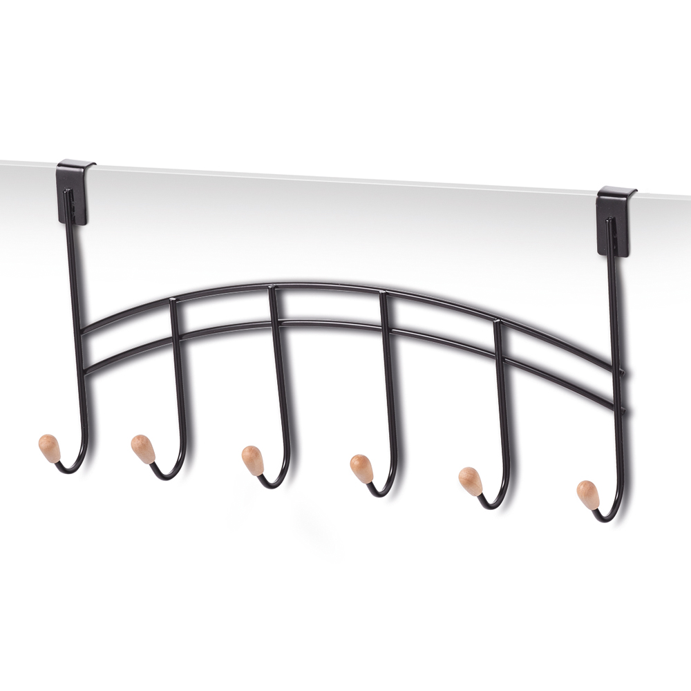 Wieszak na drzwi Mevian x6 czarny - zdjęcie 1