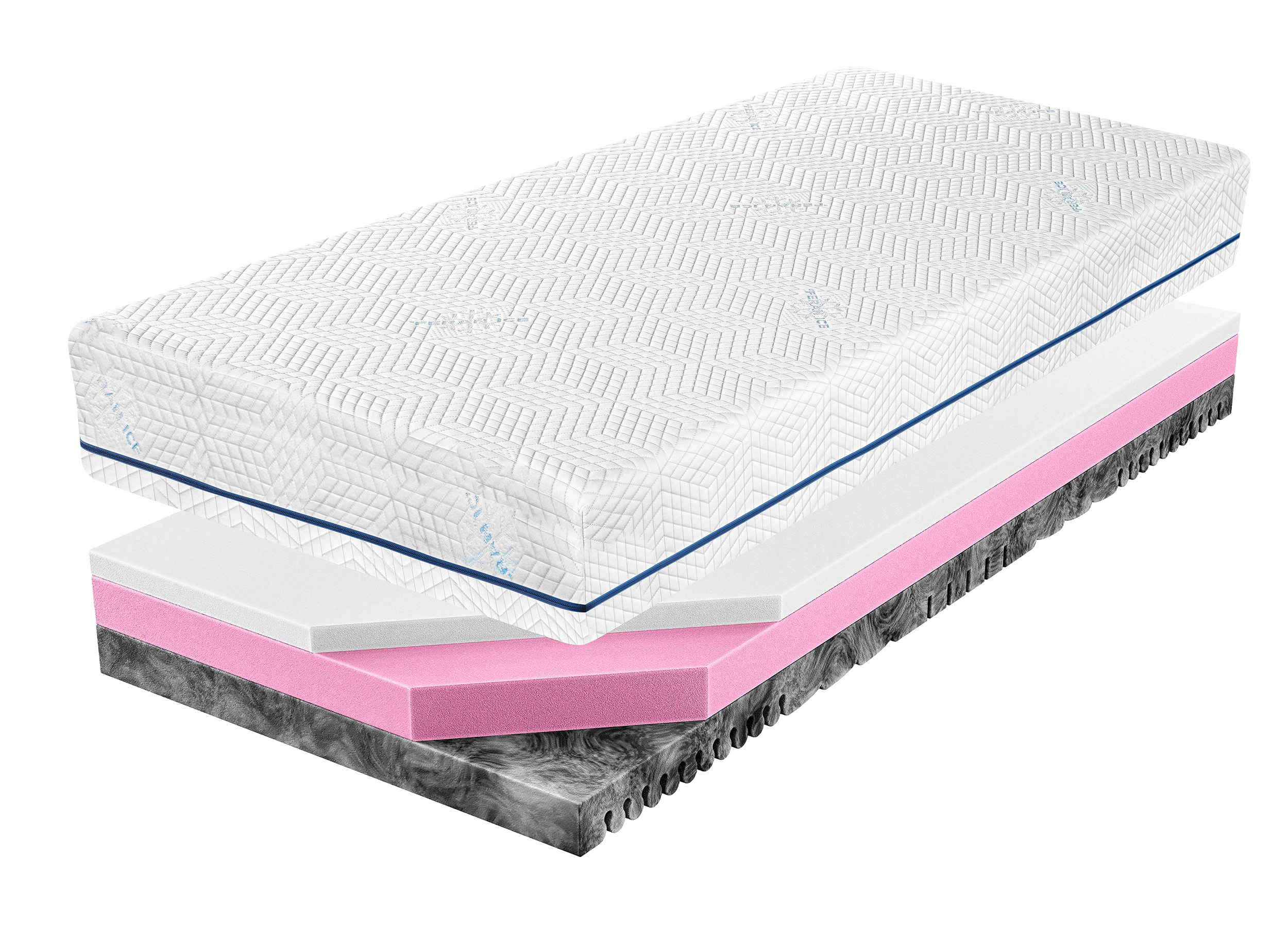 Materac piankowy 140x200 cm Ampara z pianką HR i Visco, dwustronny, 7 stref twardości, hipoalergiczny - zdjęcie 1