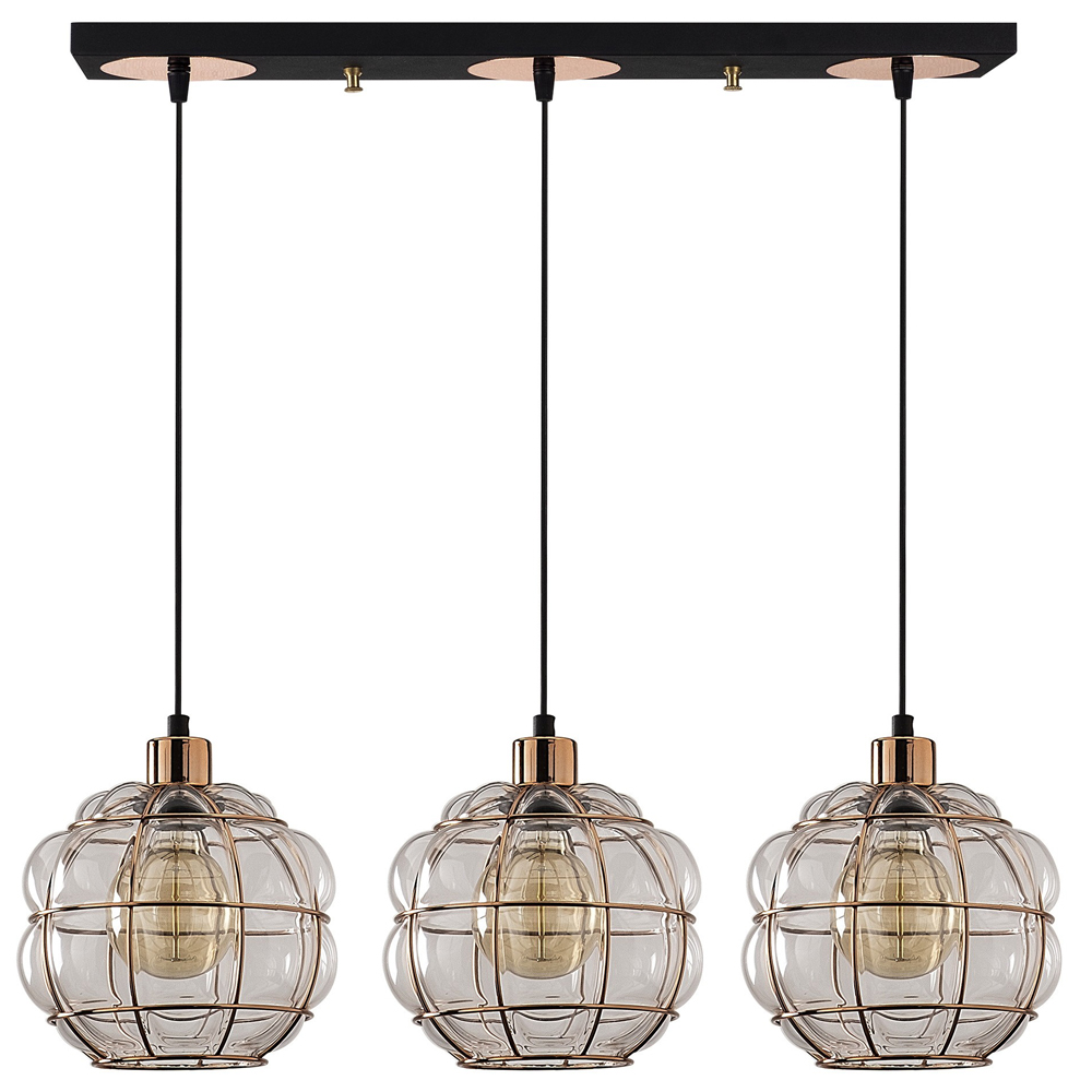 Lampa sufitowa Coradime x3 szklana 73 cm miedziana - zdjęcie 1