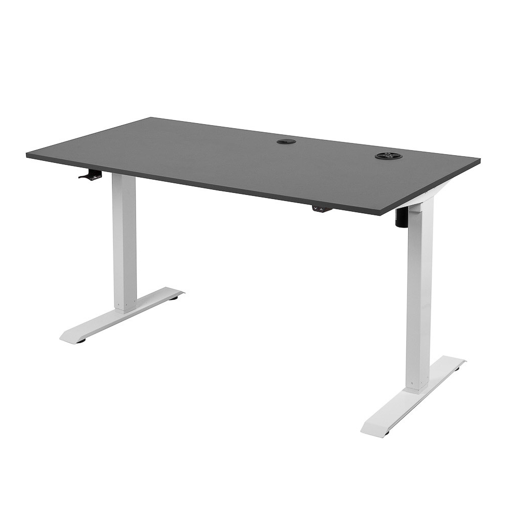 Biurko gamingowe Mangon 138x68 cm szare - zdjęcie 1