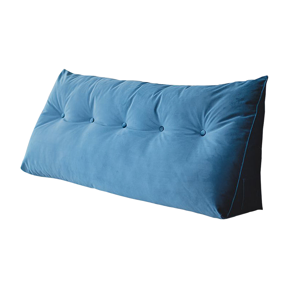 Poduszka dekoracyjna Verany trójkątna granatowa w tkaninie wodoodpornej - zdjęcie 1