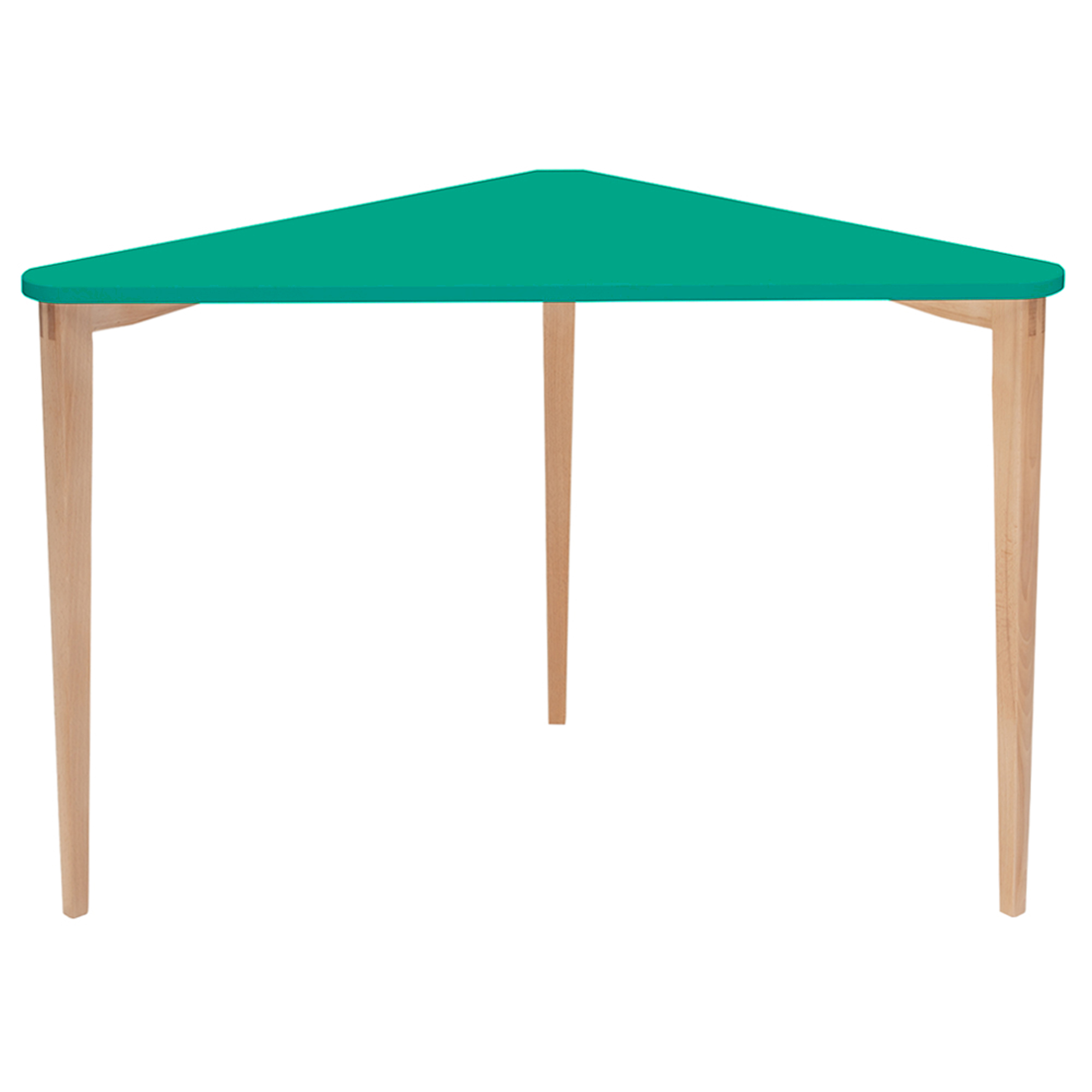 Biurko narożne Naja 114x85 cm bukowa podstawa Jasnoturkusowy - zdjęcie 1