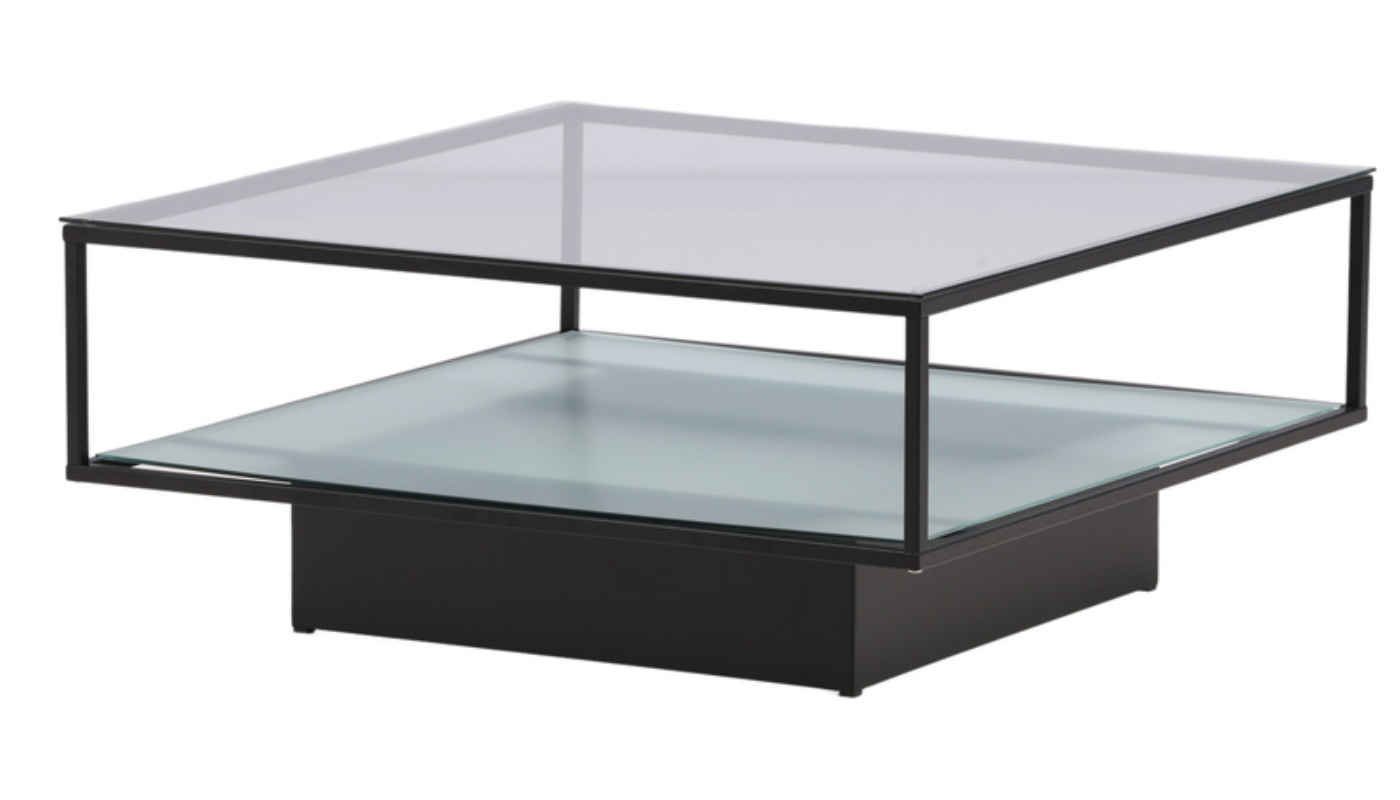 Ława nowoczesna Postled 90x90 cm szklany blat - zdjęcie 1