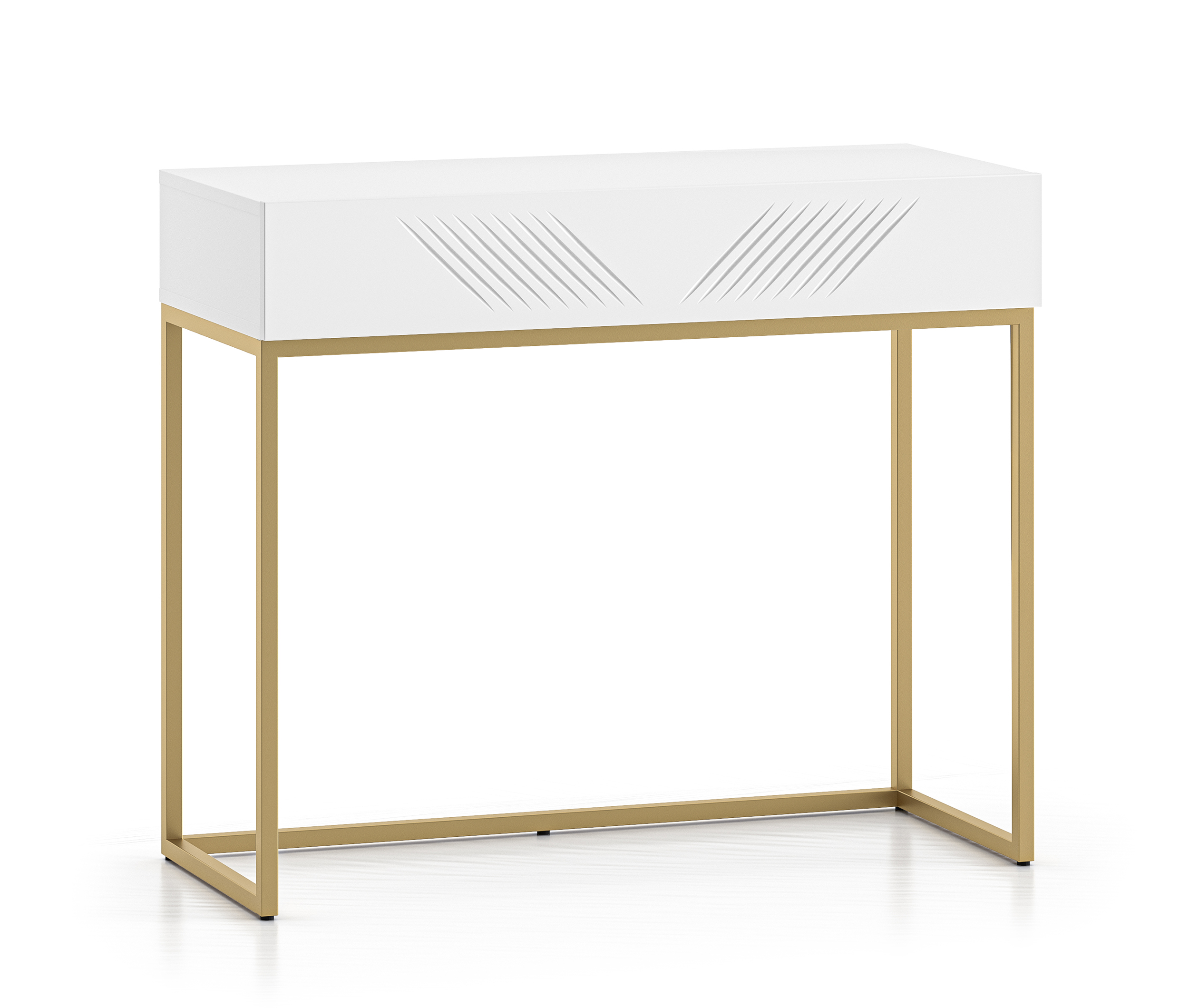 Toaletka Nebbato 92 cm biała ze złotym stelażem - zdjęcie 1