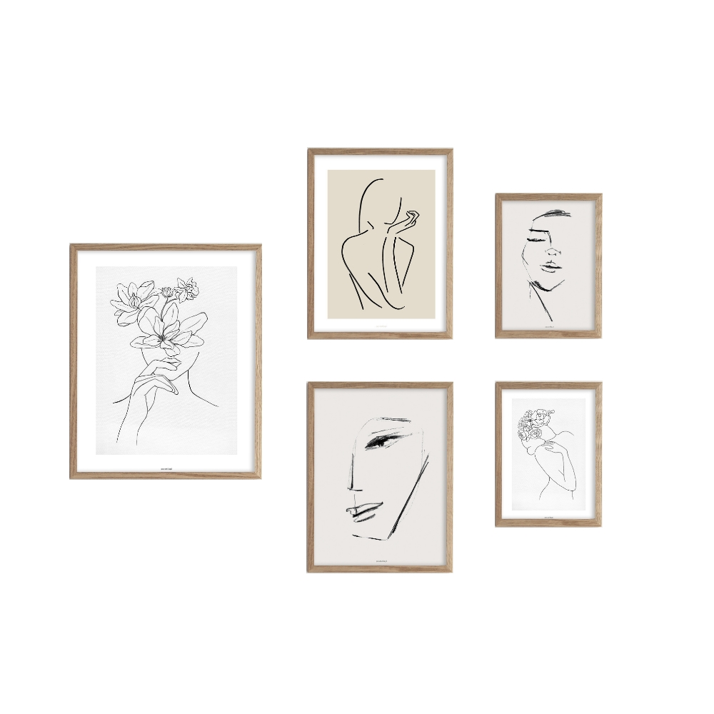 Galeria pięciu obrazów na ścianę Droose z wyborem ramy - zdjęcie 1