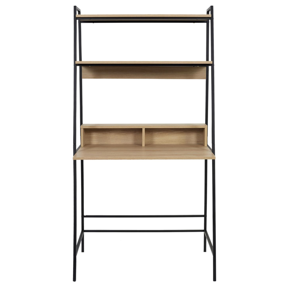 Biurko Togros 82x48 cm z nadstawką czarna rama - zdjęcie 1