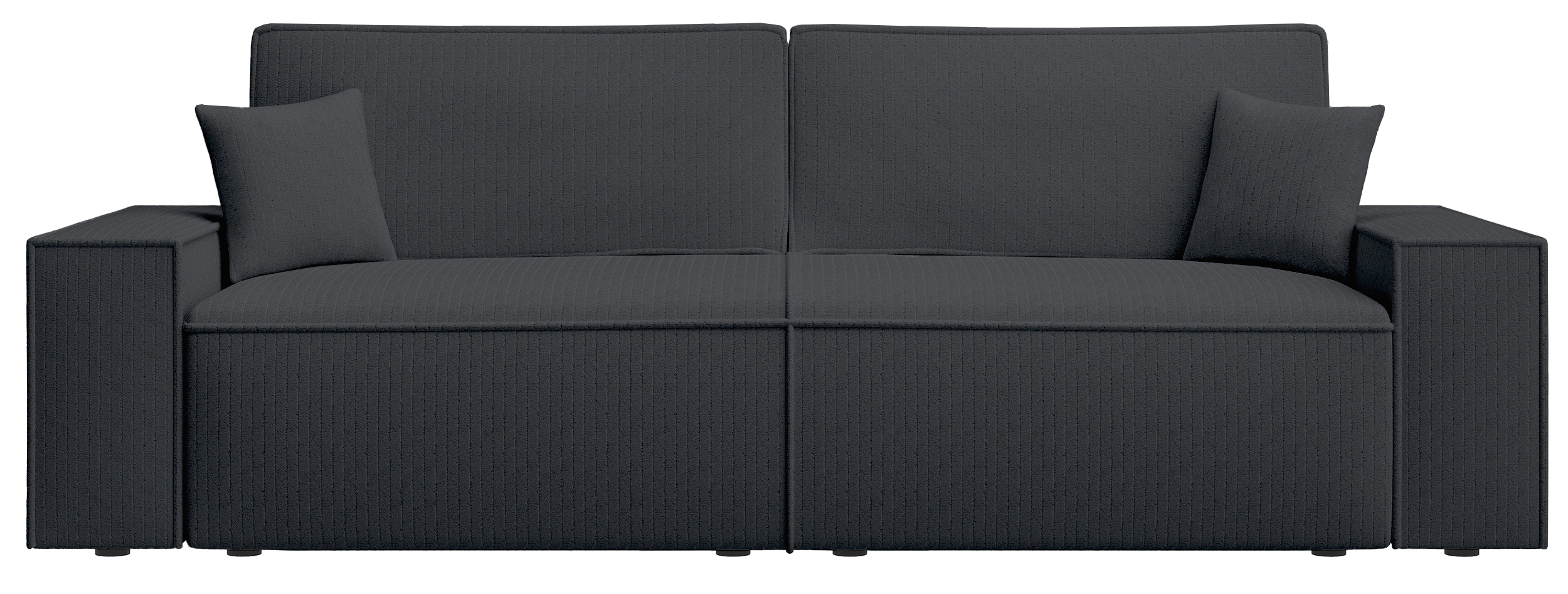 Kanapa rozkładana trzyosobowa Farese z pojemnikiem grafitowa sztruks - zdjęcie 1