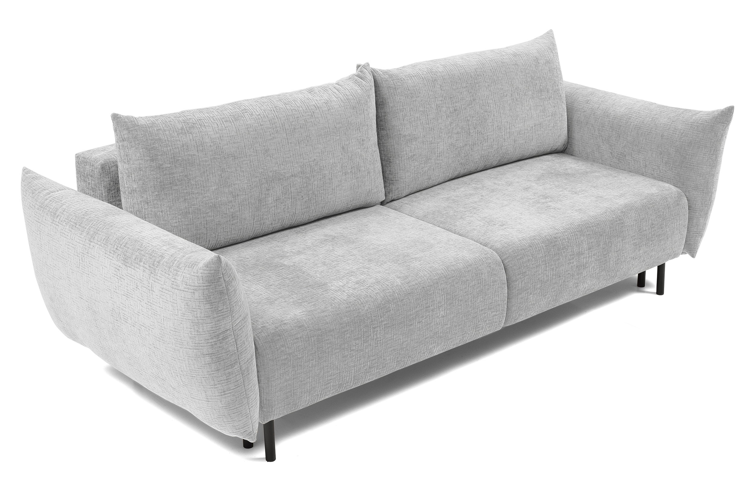 Kanapa rozkładana trzyosobowa Candeiro z pojemnikiem szary szenil - zdjęcie 1