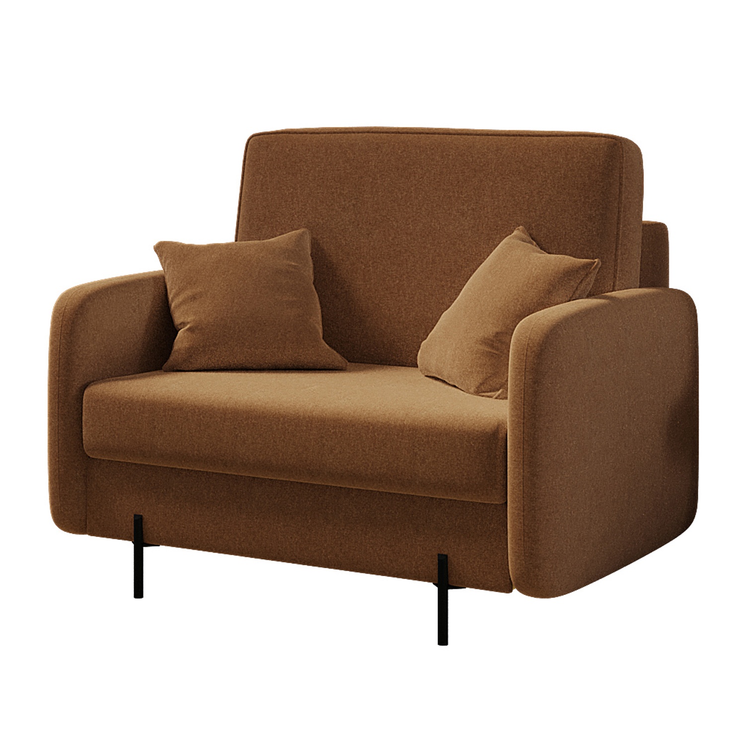 Fotel kubełkowy Solferina miedziany w tkaninie łatwoczyszczącej - zdjęcie 1