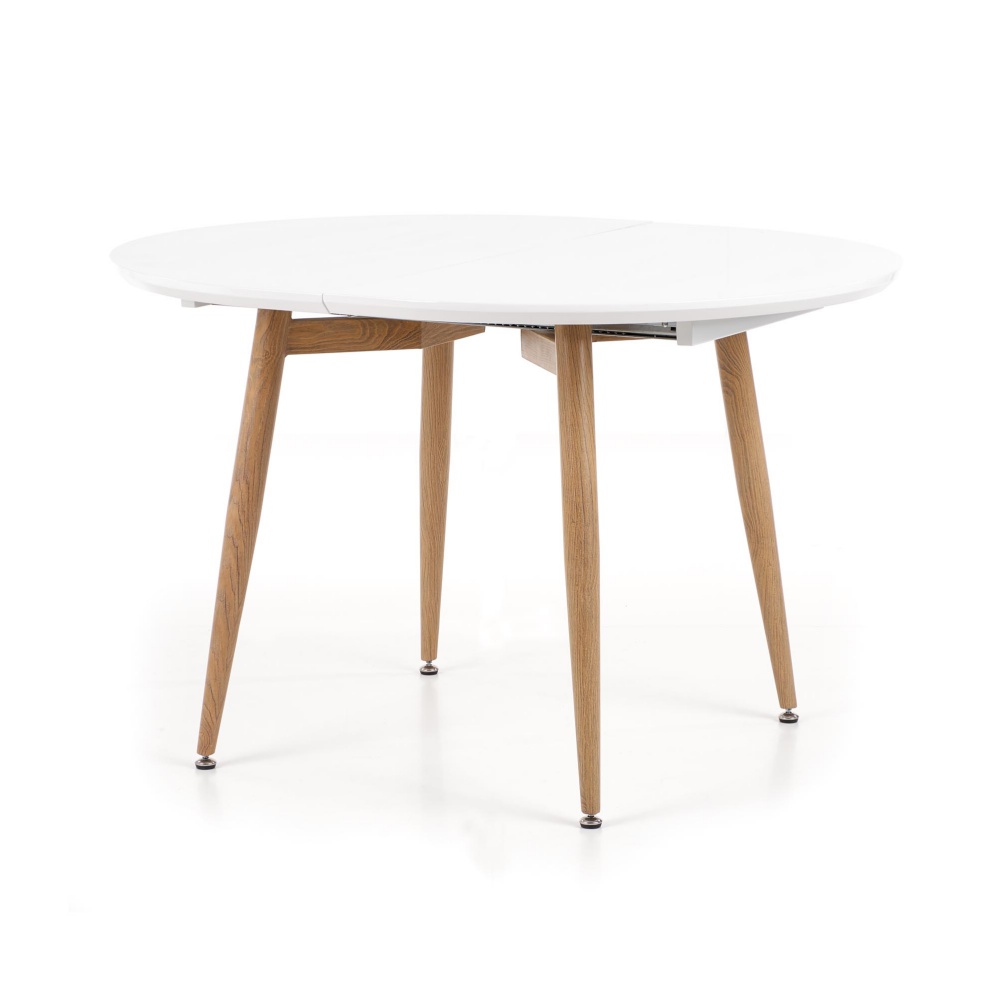 Stół rozkładany Lerma 120-200x100 cmbiały - dąb san remo - zdjęcie 1