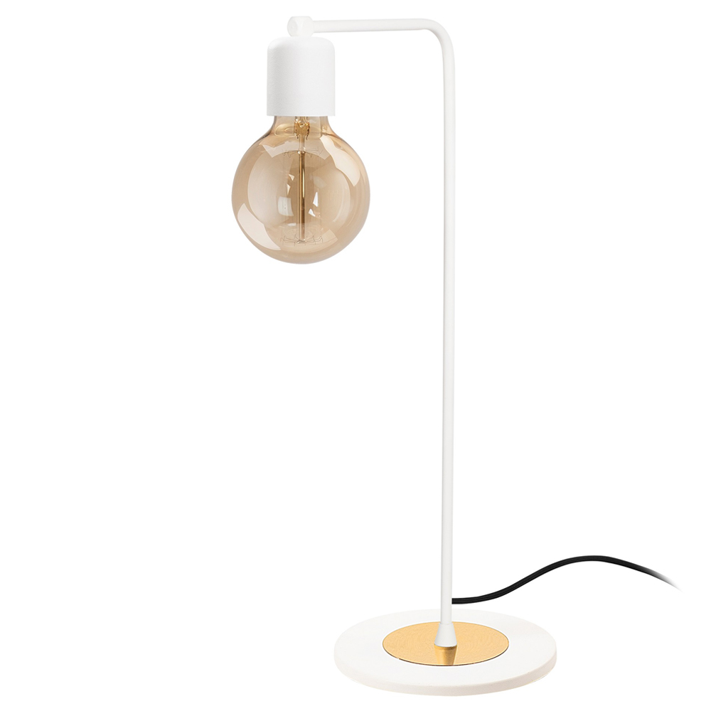 Lampa stołowa Herpo średnica 17 cm biała/złota - zdjęcie 1