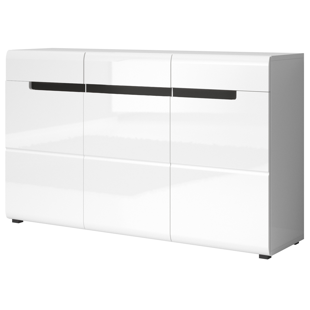 Komoda Kanopus z ozdobnym rantem biała