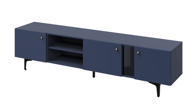 Szafka RTV Colours z otwartymi wnękami 200 cm granatowa - zdjęcie 1