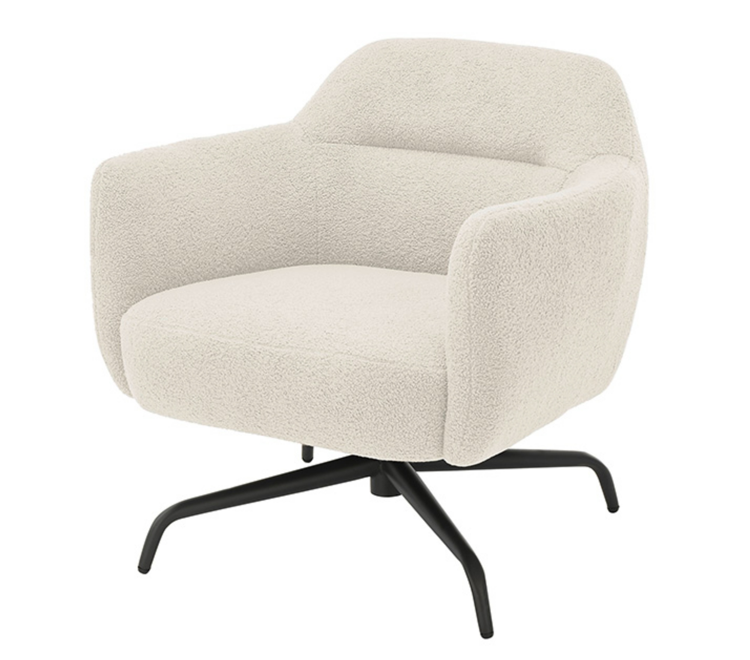 Fotel kubełkowy Tajo na obrotowej podstawie kremowy  - zdjęcie 1