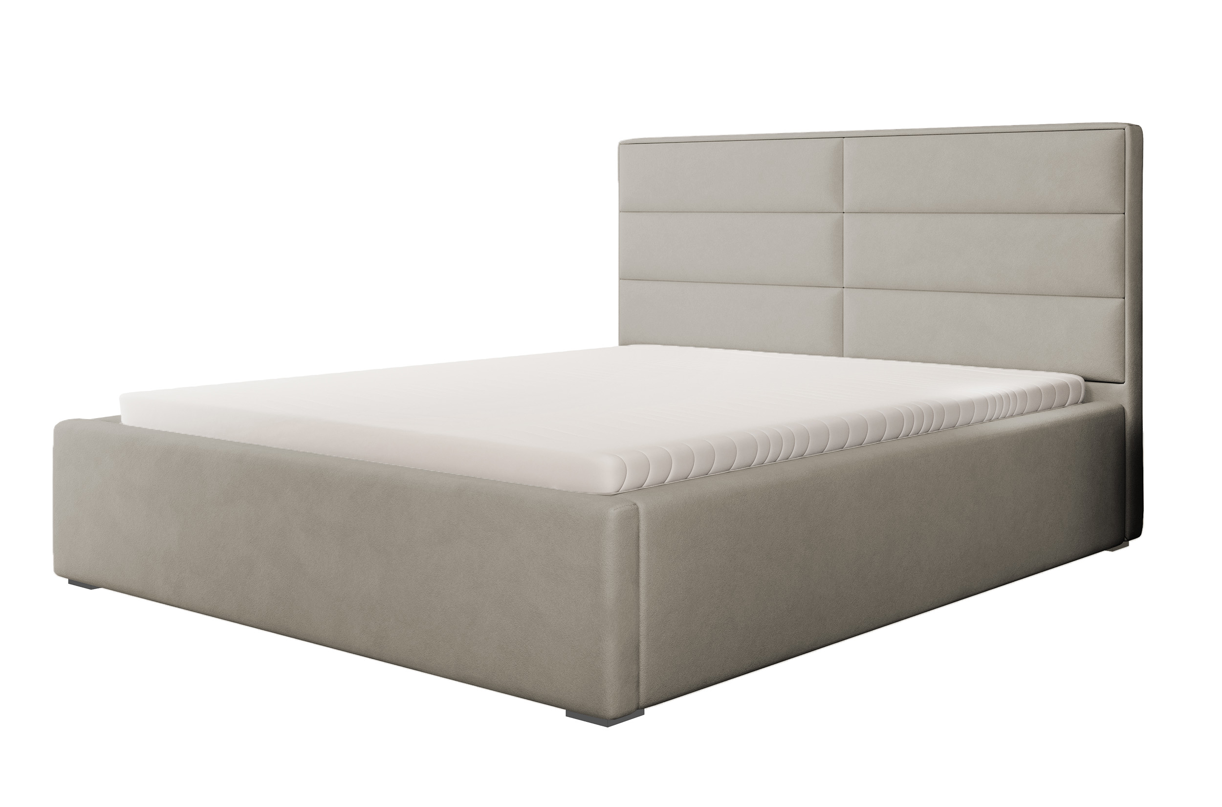 Łóżko tapicerowane 160x200 cm Valdamone hydrofobowe szarobeżowe - zdjęcie 1