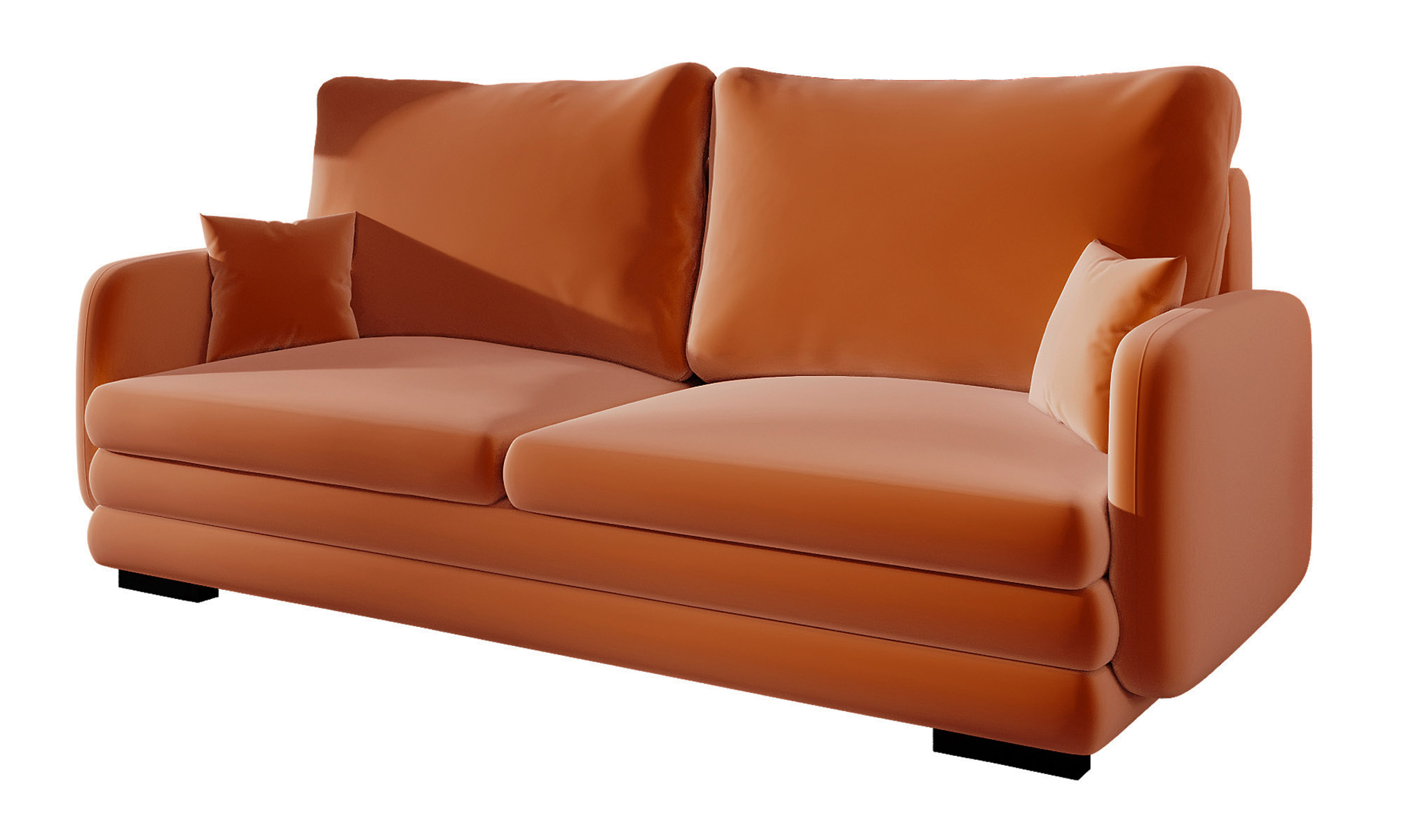 Sofa trzyosobowa Lincino miedziana welur - zdjęcie 1