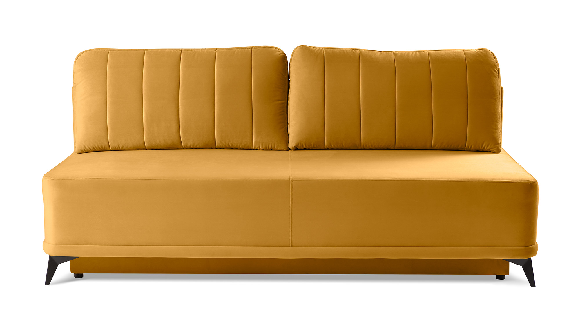 Kanapa rozkładana trzyosobowa Somerled z pojemnikiem musztardowa - zdjęcie 1