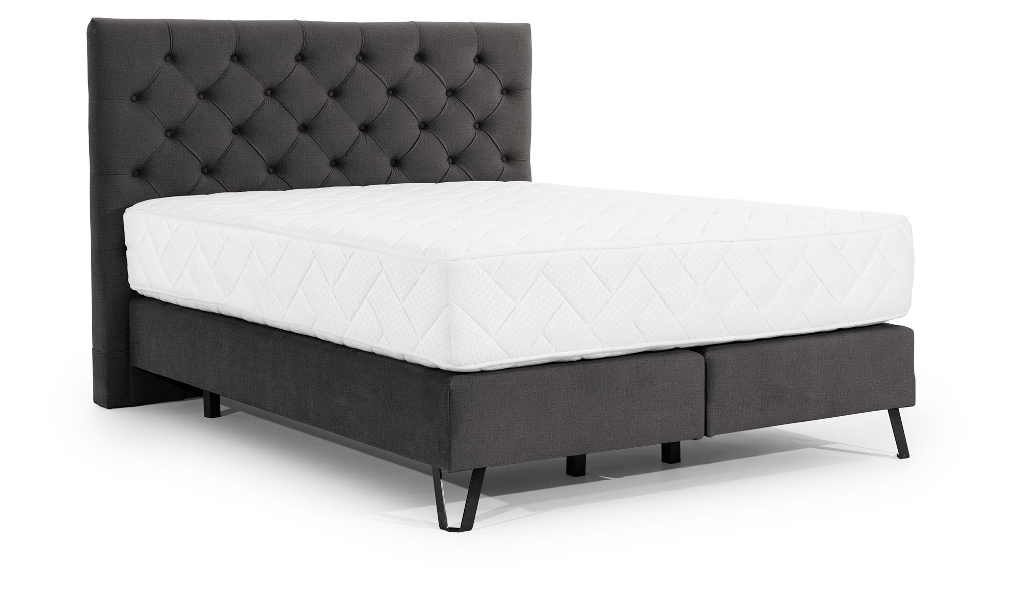 Łóżko kontynentalne 160x200 cm Piorneo ciemnoszare - zdjęcie 1