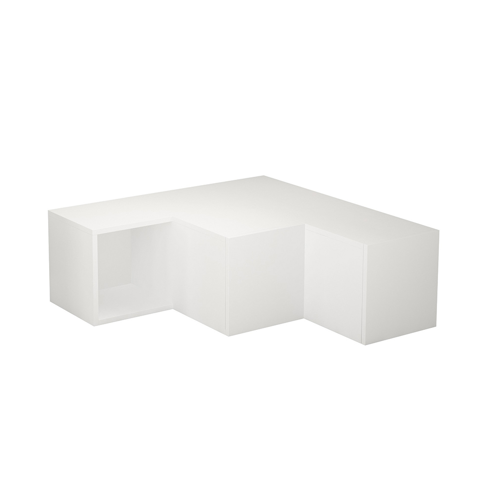 Szafka RTV Competto narożna z szufladami 90 cm biała - zdjęcie 1