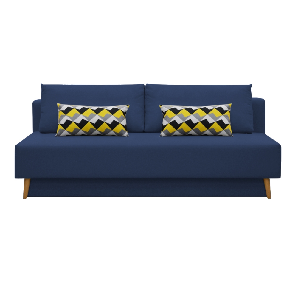 Kanapa rozkładana trzyosobowa Fornelli granatowa plecionka - zdjęcie 1