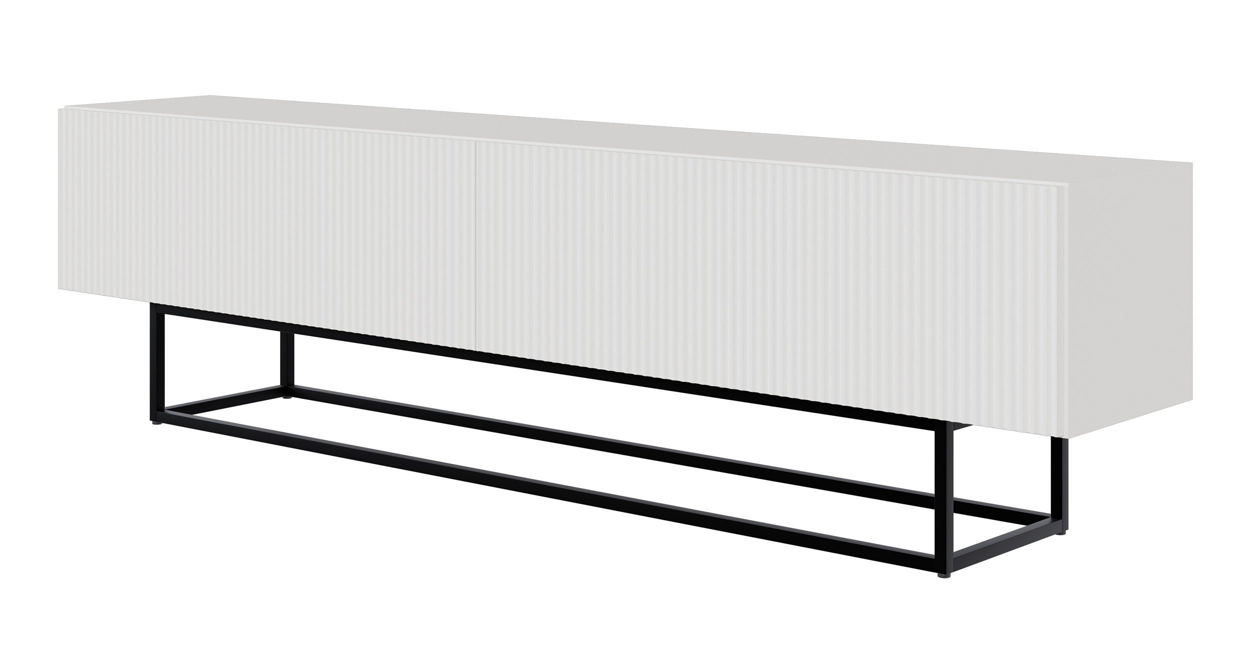Szafka RTV Veldio 175 cm biała z czarnymi nogami - zdjęcie 1