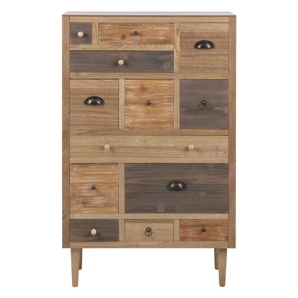 Komoda Sjever z trzynastoma skrytkami z fornirem jesionowym