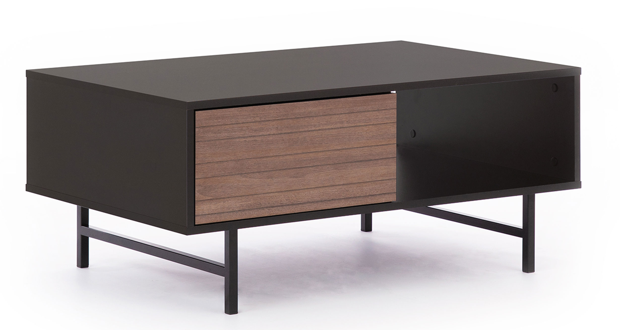 Ława kawowa Elrrin 100x65 cm z szufladami czarna/captains deck - zdjęcie 1