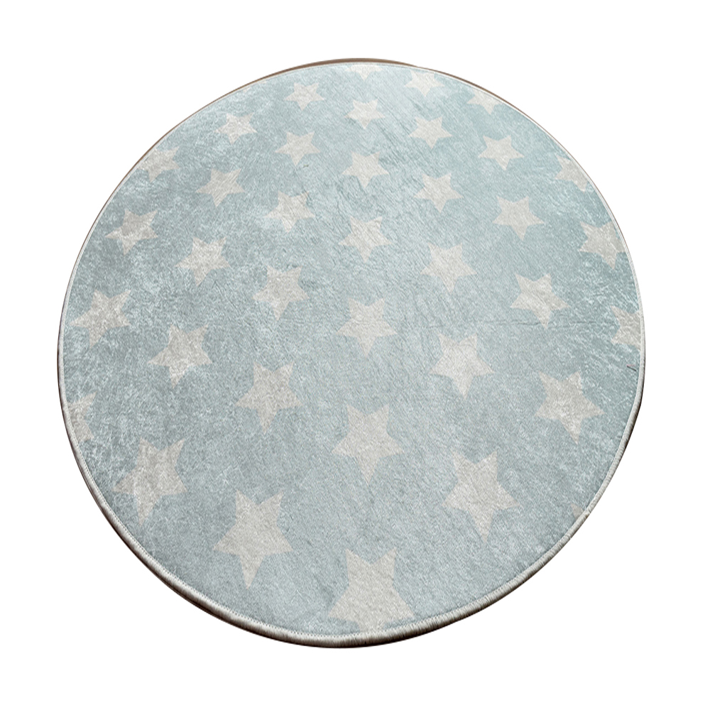 Dywan do pokoju dziecięcego Dinkley Yildiz niebieski średnica 140 cm - zdjęcie 1