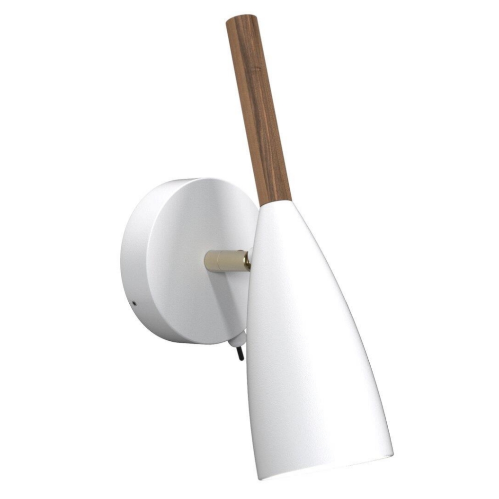 Kinkiet ścienny Pure biały z drewnianym elementem - zdjęcie 1