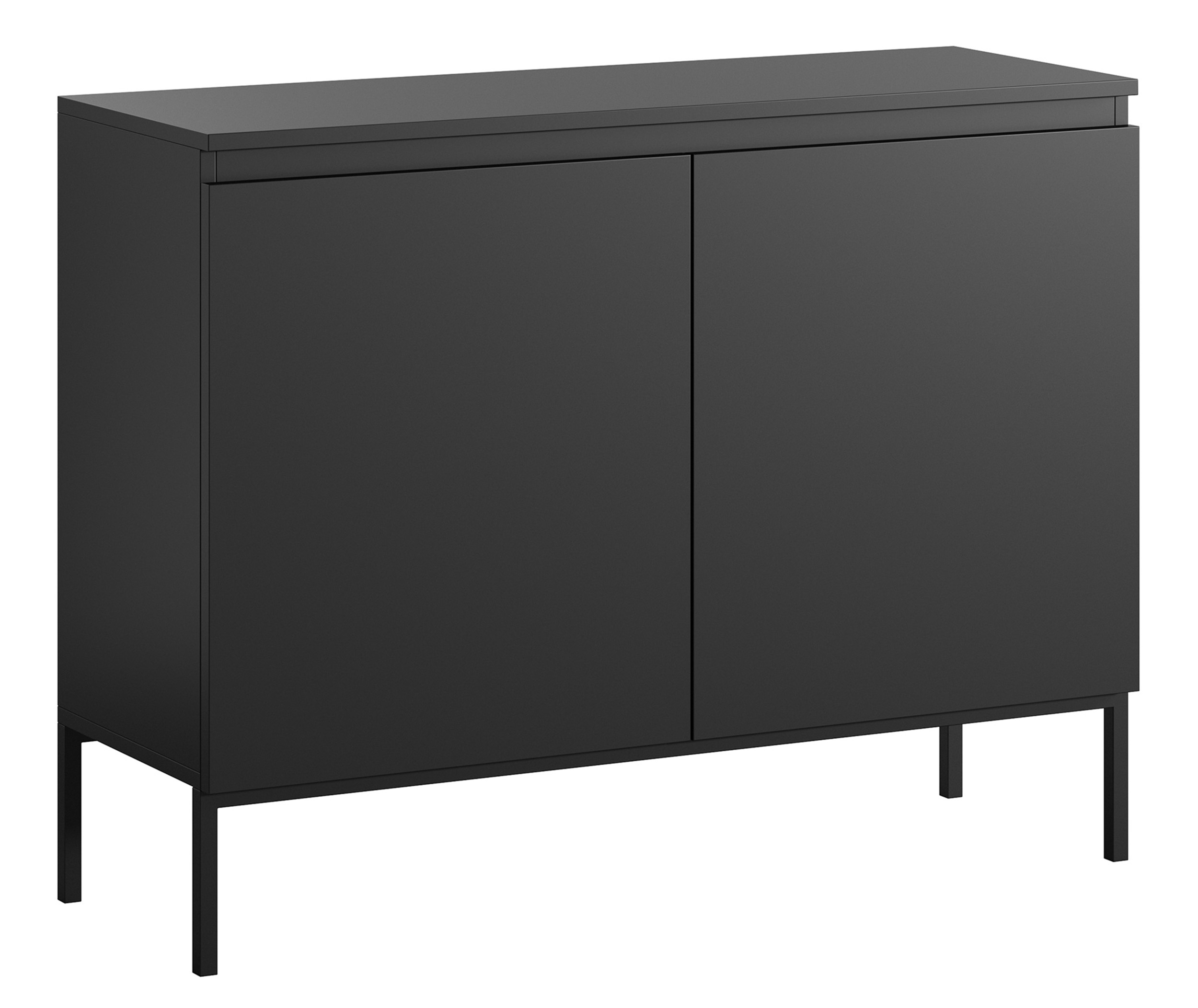 Komoda dwudrzwiowa Bemmi 100 cm czarna z czarnymi nogami - zdjęcie 1