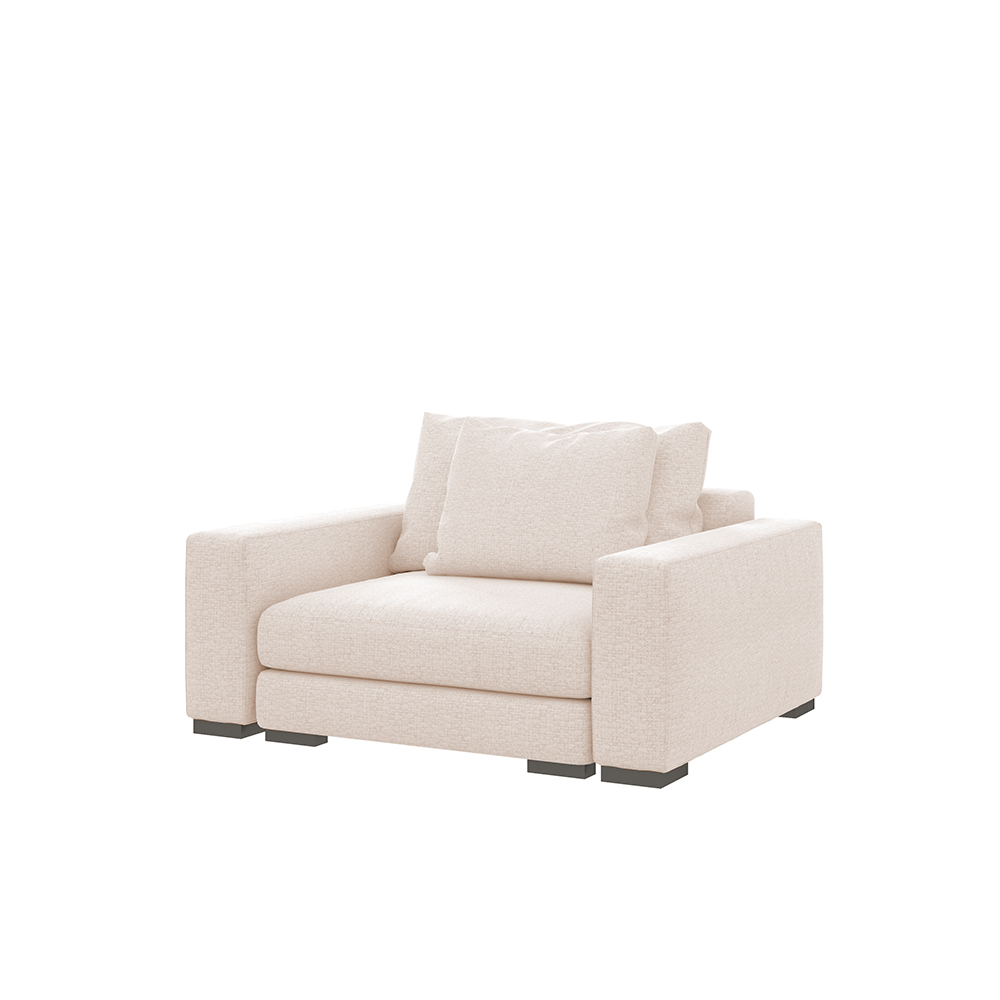 Fotel kubełkowy Mia kremowy w tkaninie łatwoczyszczącej - zdjęcie 1