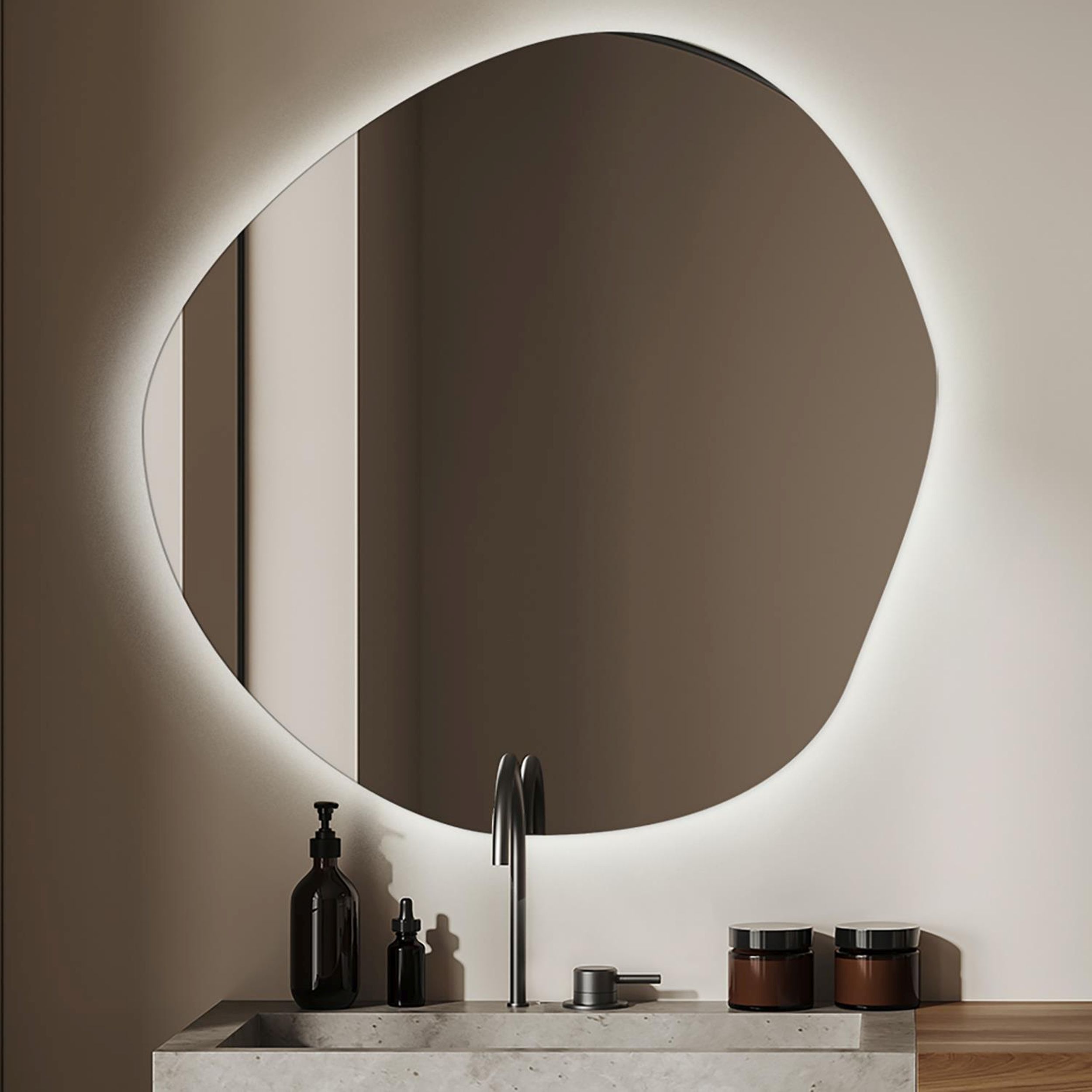 Lustro wiszące Chmurka z podświetleniem LED 68 cm