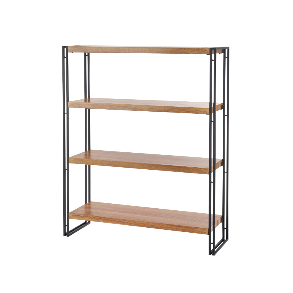 Regał Shazam dąb złoty - czarny z czterema półkami - zdjęcie 1