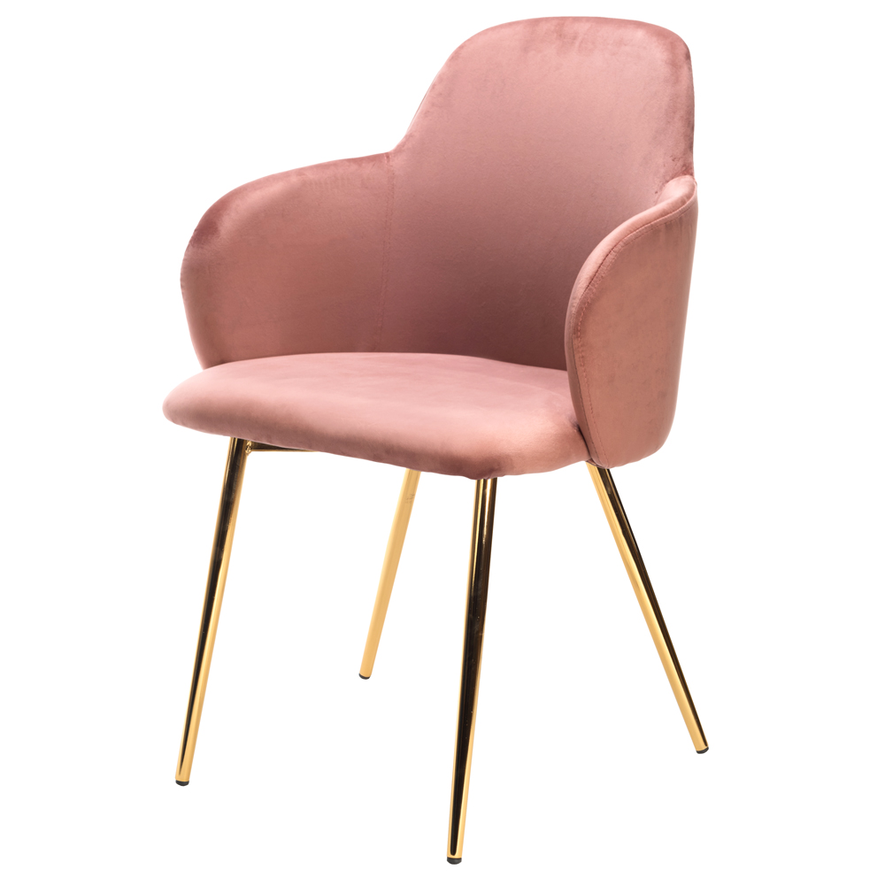 Krzesło tapicerowane Mandolisa pudrowy róż