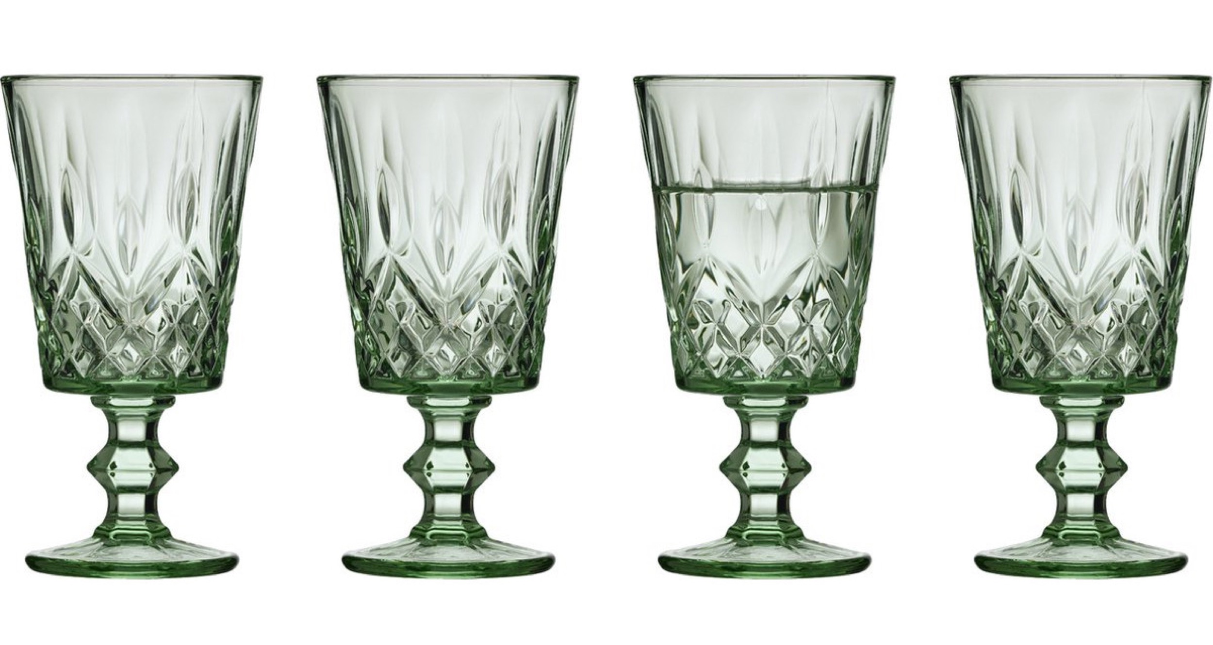 Zestaw 4 kieliszków do wina Sorrento 290 ml zielone - zdjęcie 1