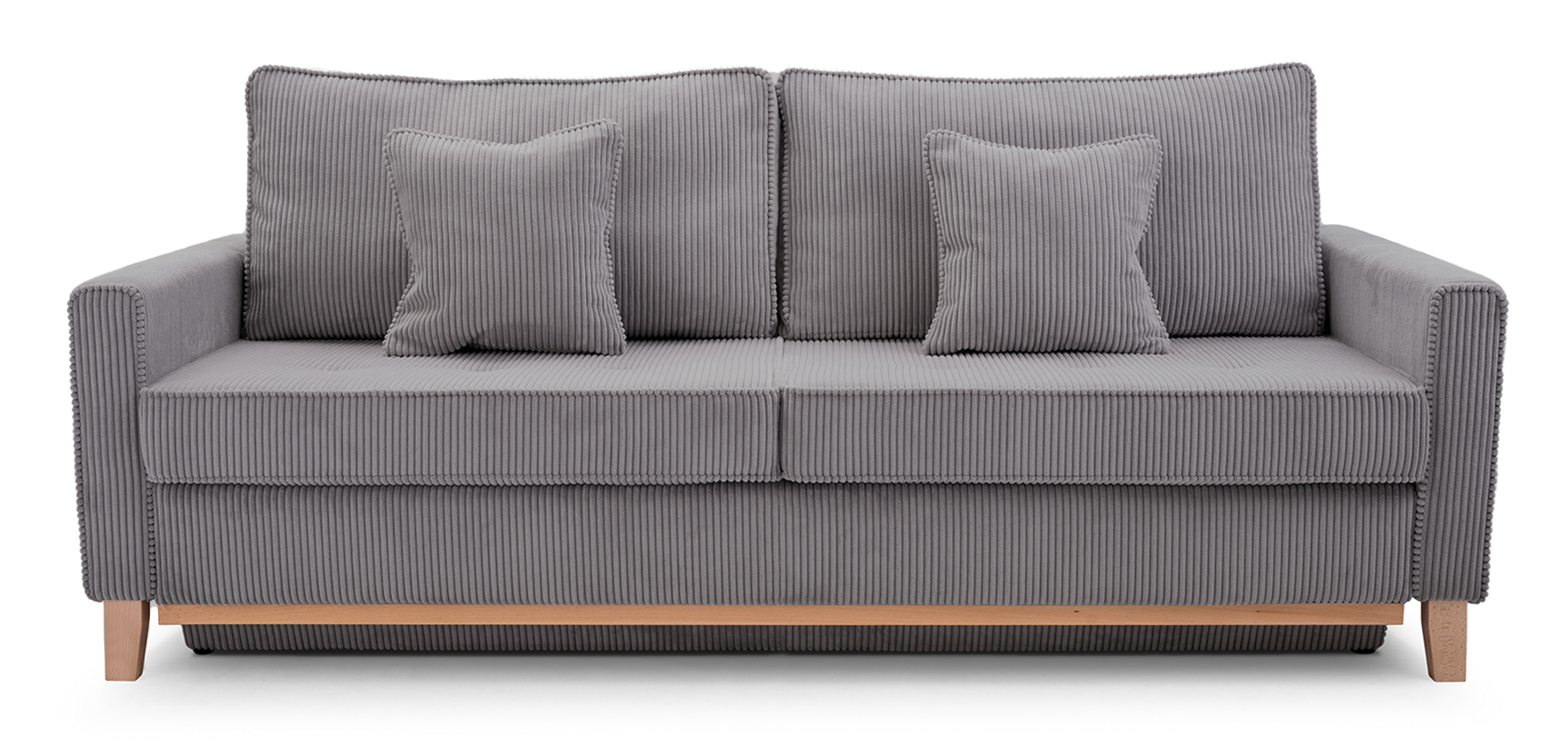 Kanapa rozkładana trzyosobowa Caldiero z pojemnikiem ciemnoszara sztruks - zdjęcie 1