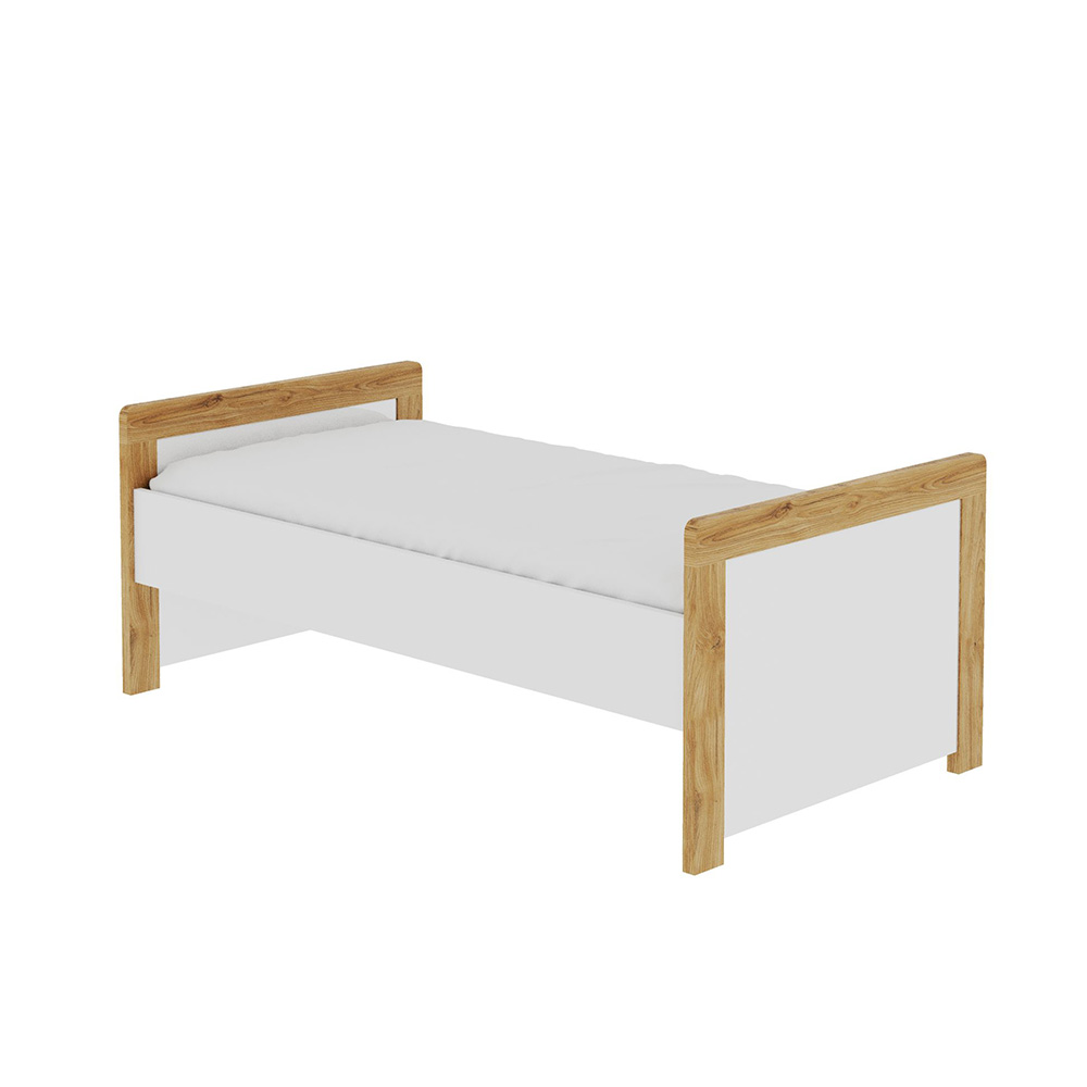 Łóżeczko dla dzieci Oatie z barierką, szufladą i materacem 70x140 cm - zdjęcie 1