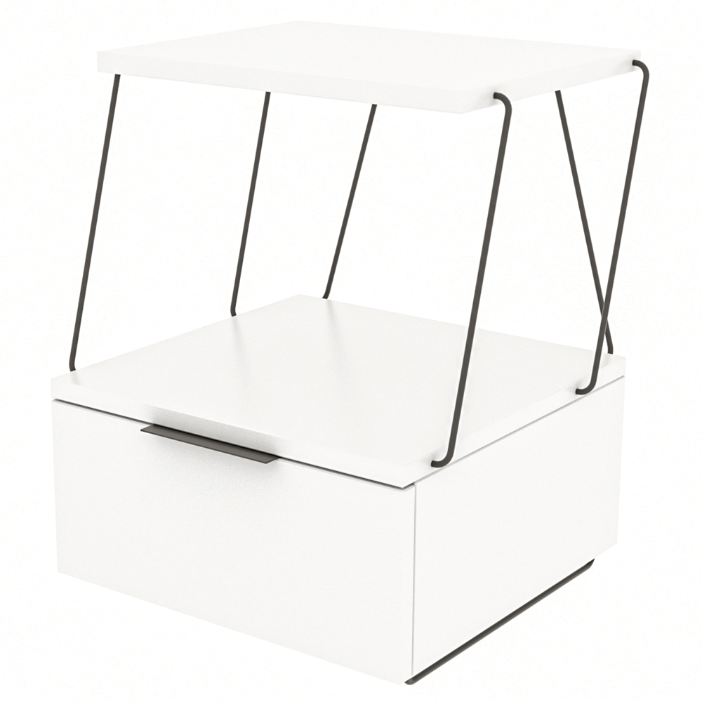 Szafka nocna Teskio minimalistyczna biała - zdjęcie 1