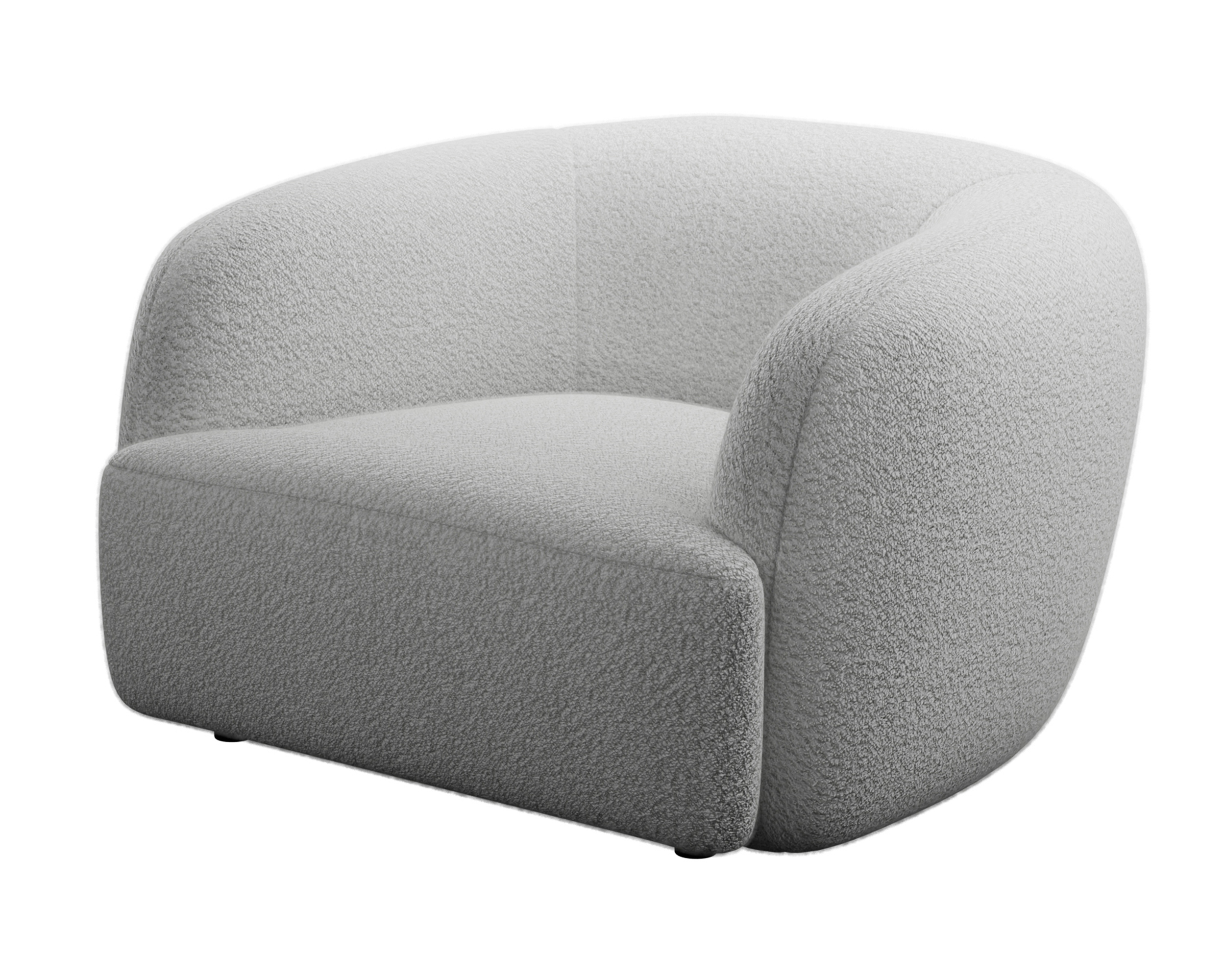 Fotel kubełkowy Sabanitas jasnoszary w tkaninie boucle - zdjęcie 1