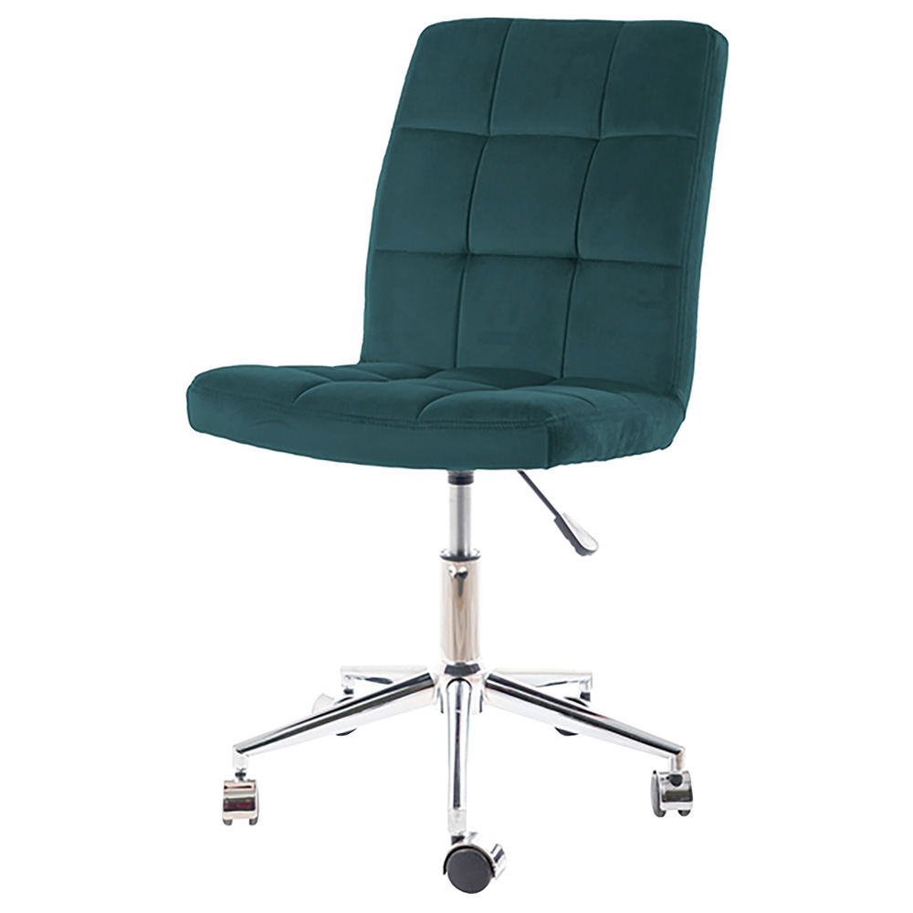 Fotel biurowy Leonero obrotowy zielony velvet - zdjęcie 1