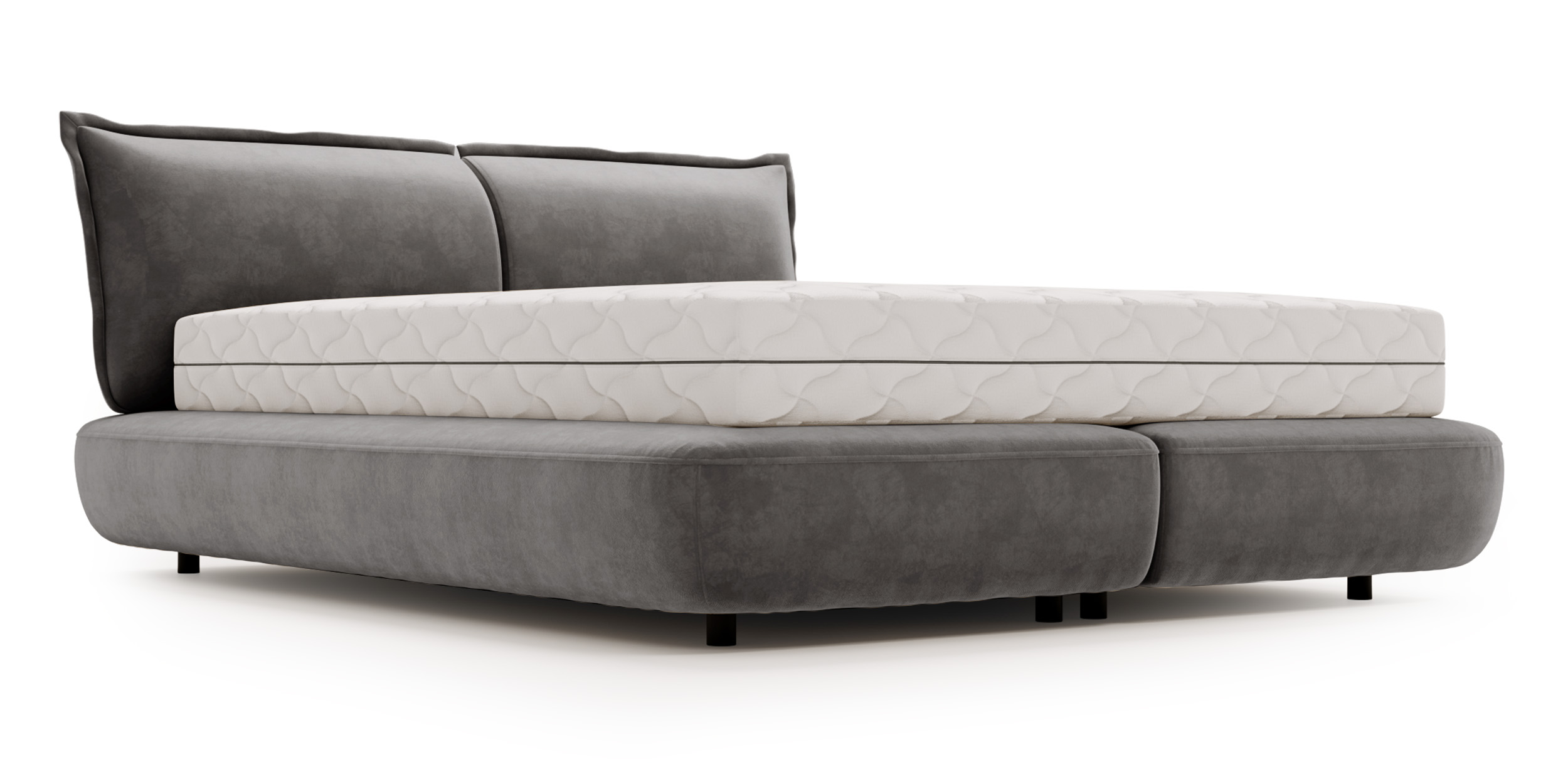 Łóżko tapicerowane 160x200 cm Borbela ciemnoszare łatwoczyszczące - zdjęcie 1