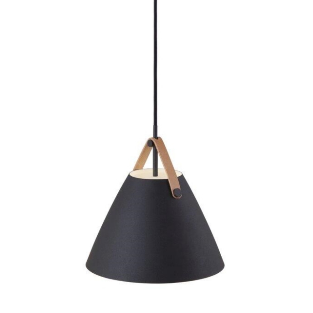 Lampa wisząca Strap średnica 27 cm czarny metalowy klosz - zdjęcie 1