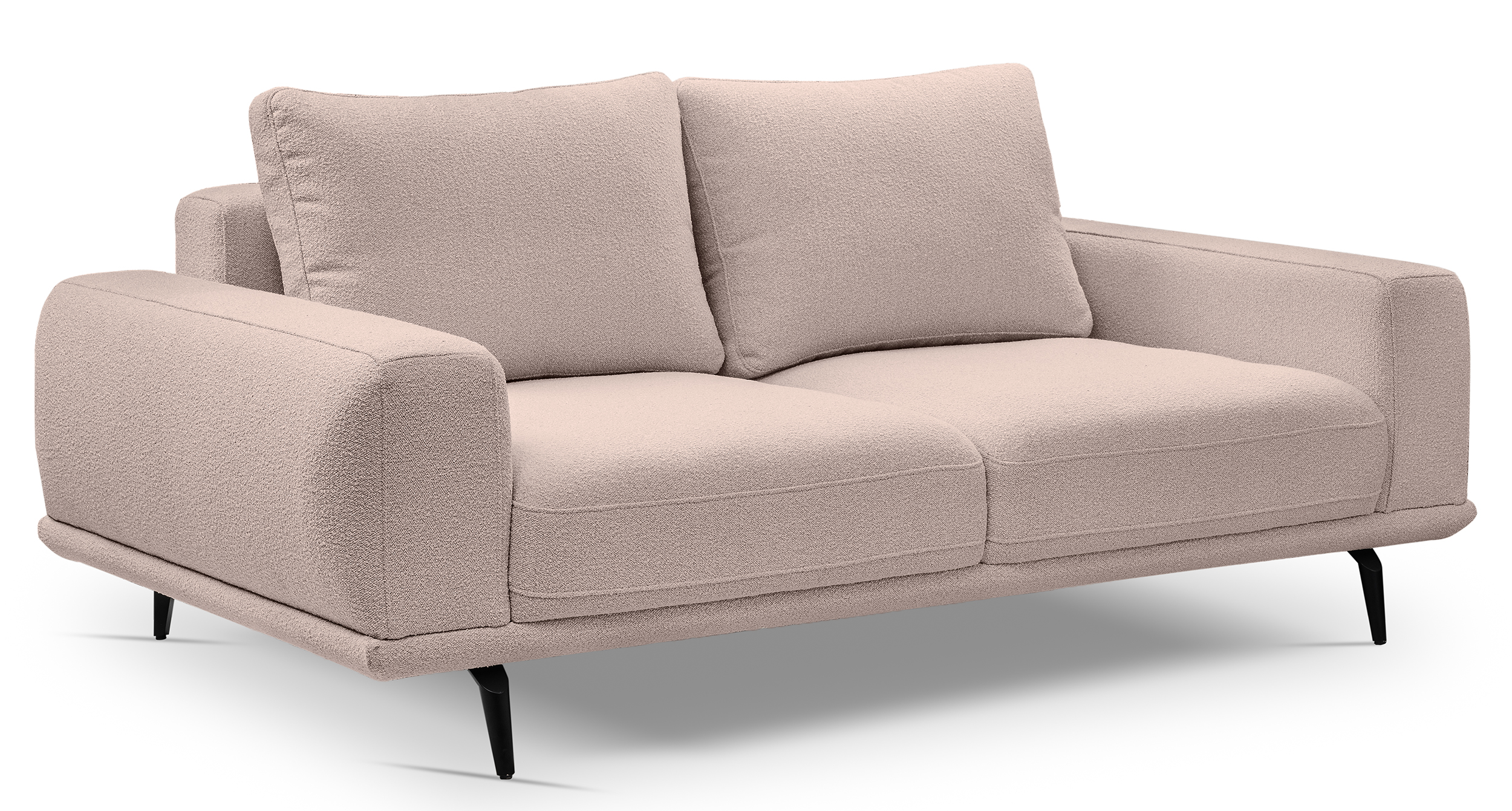 Sofa dwuosobowa Selline ciemnobeżowa boucle - zdjęcie 1