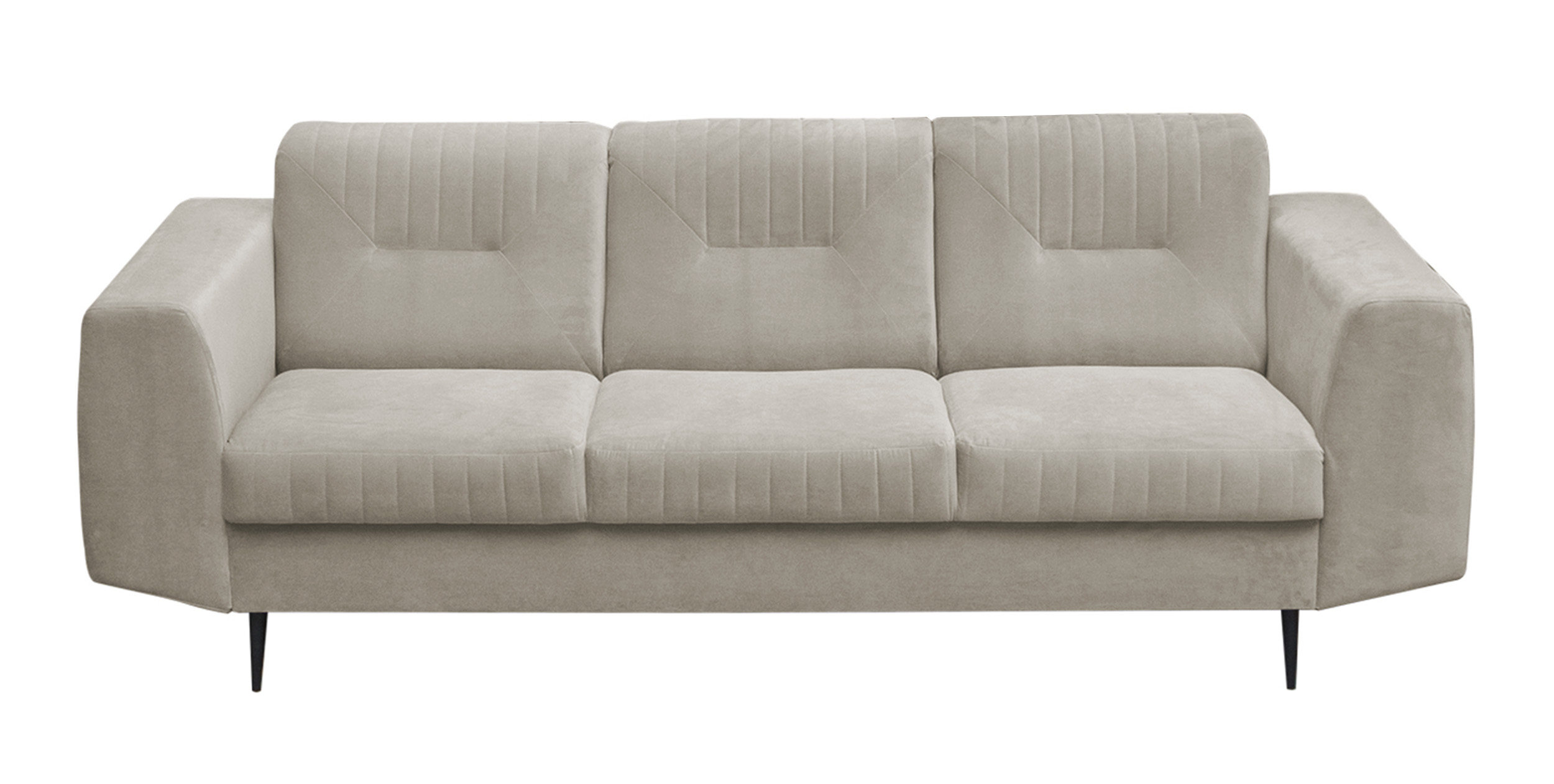 Sofa Carelle beżowa trzyosobowa w tkaninie hydrofobowej welur  - zdjęcie 1