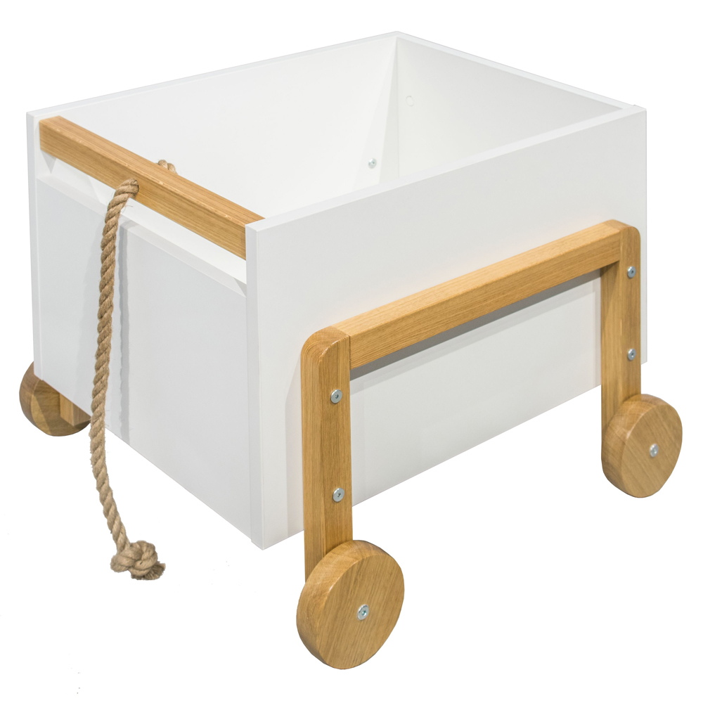 Skrzynia na zabawki dla dzieci Viotte na kółkach biały - zdjęcie 1